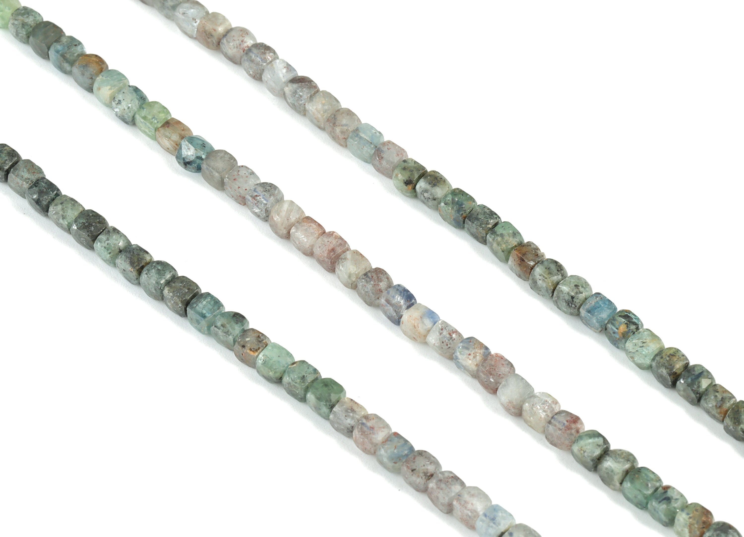 Kyanite Cube Beads 4mm - 15.5 inch - Faceted Cube Gemstone Beads - Natural Stone Beads - 4x4mm - NS1138 - DOMEDBAZAAR