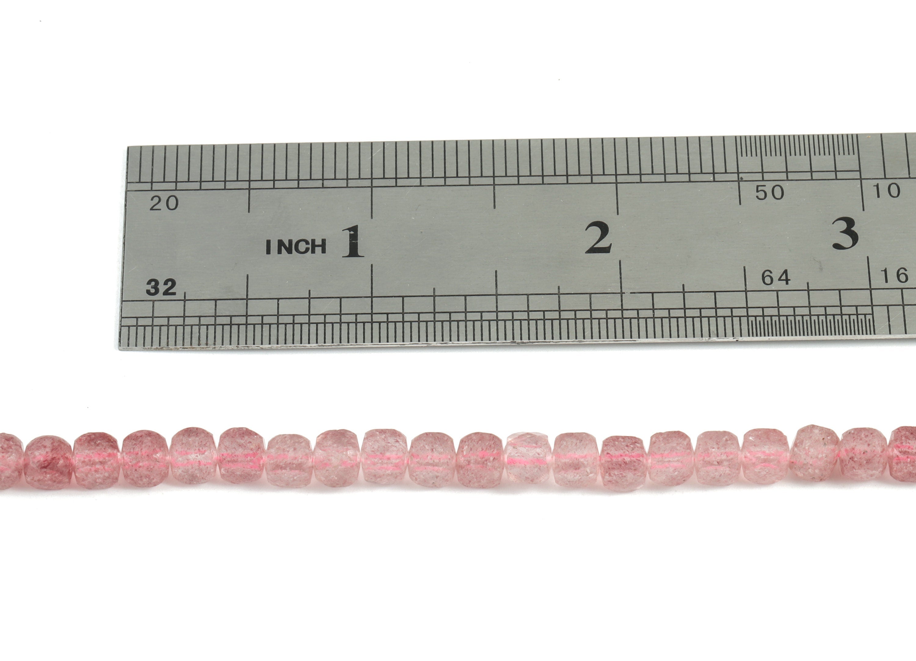 Strawberry Cube Beads 4mm - 15.5 inch - Faceted Cube Gemstone Beads - Natural Stone Beads - 4x4mm - NS1141 - DOMEDBAZAAR