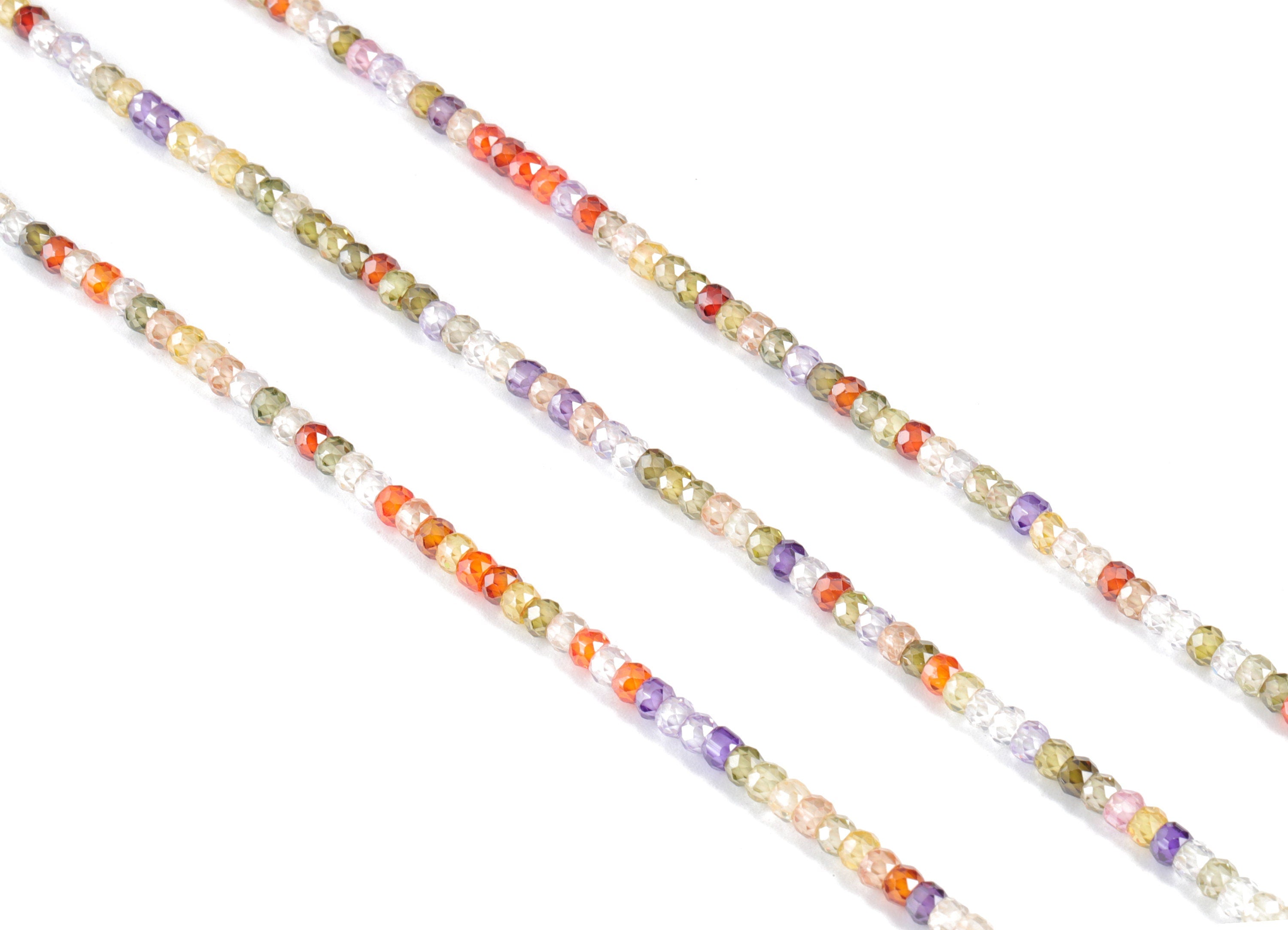 Zircon Rondelle Beads 3mm - 15.5 Inch -  Faceted Zircon Round Beads - Gemstone Beads - NS1147K - DOMEDBAZAAR