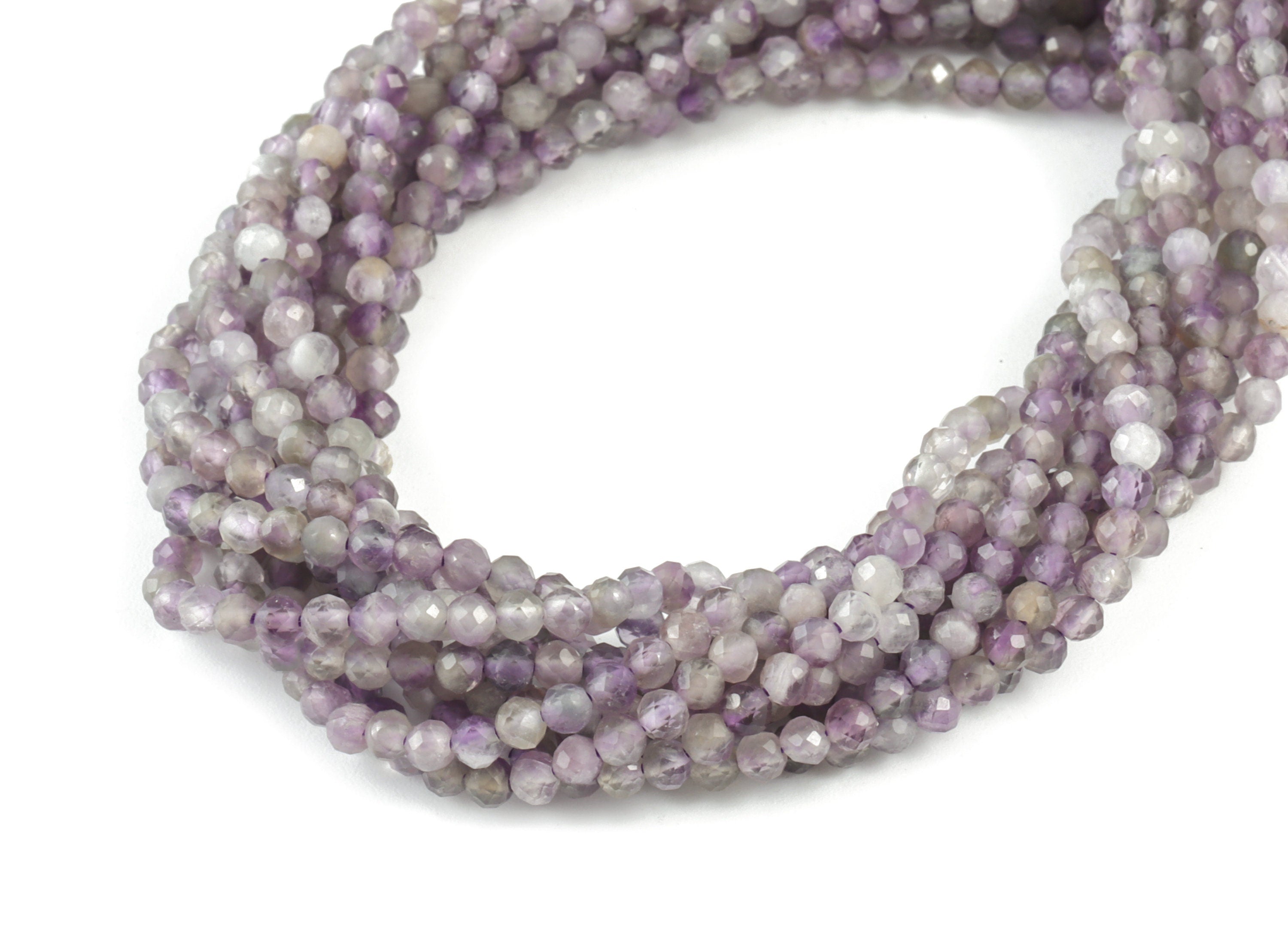 Amethyst Round Beads 3mm - 15.5 inch - Faceted Round Gemstone Beads - Natural Stone Beads - 3x3mm - NS1149 - DOMEDBAZAAR