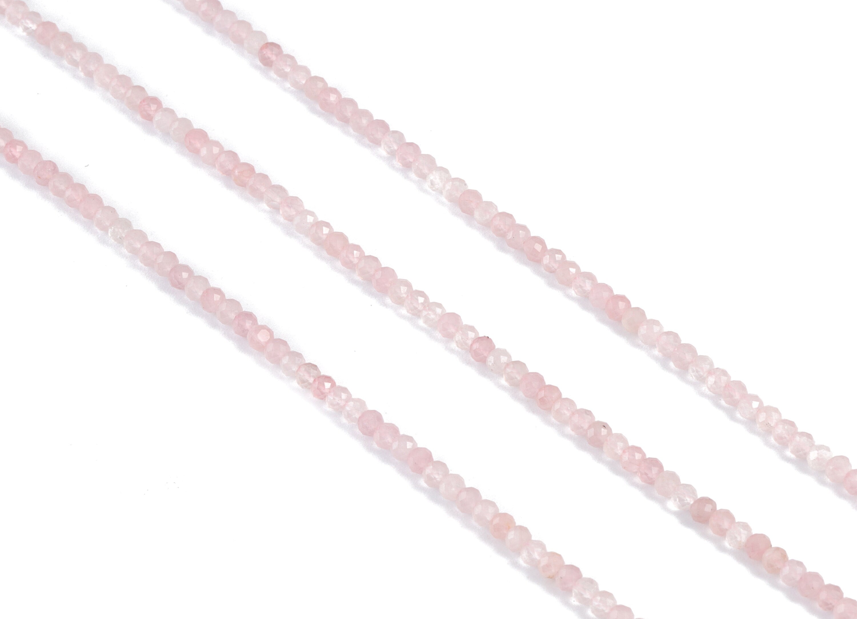 Rose Quartz Round Beads 3mm - 15.5 inch - Faceted Round Gemstone Beads - Natural Stone Beads - 3x3mm - NS1150 - DOMEDBAZAAR