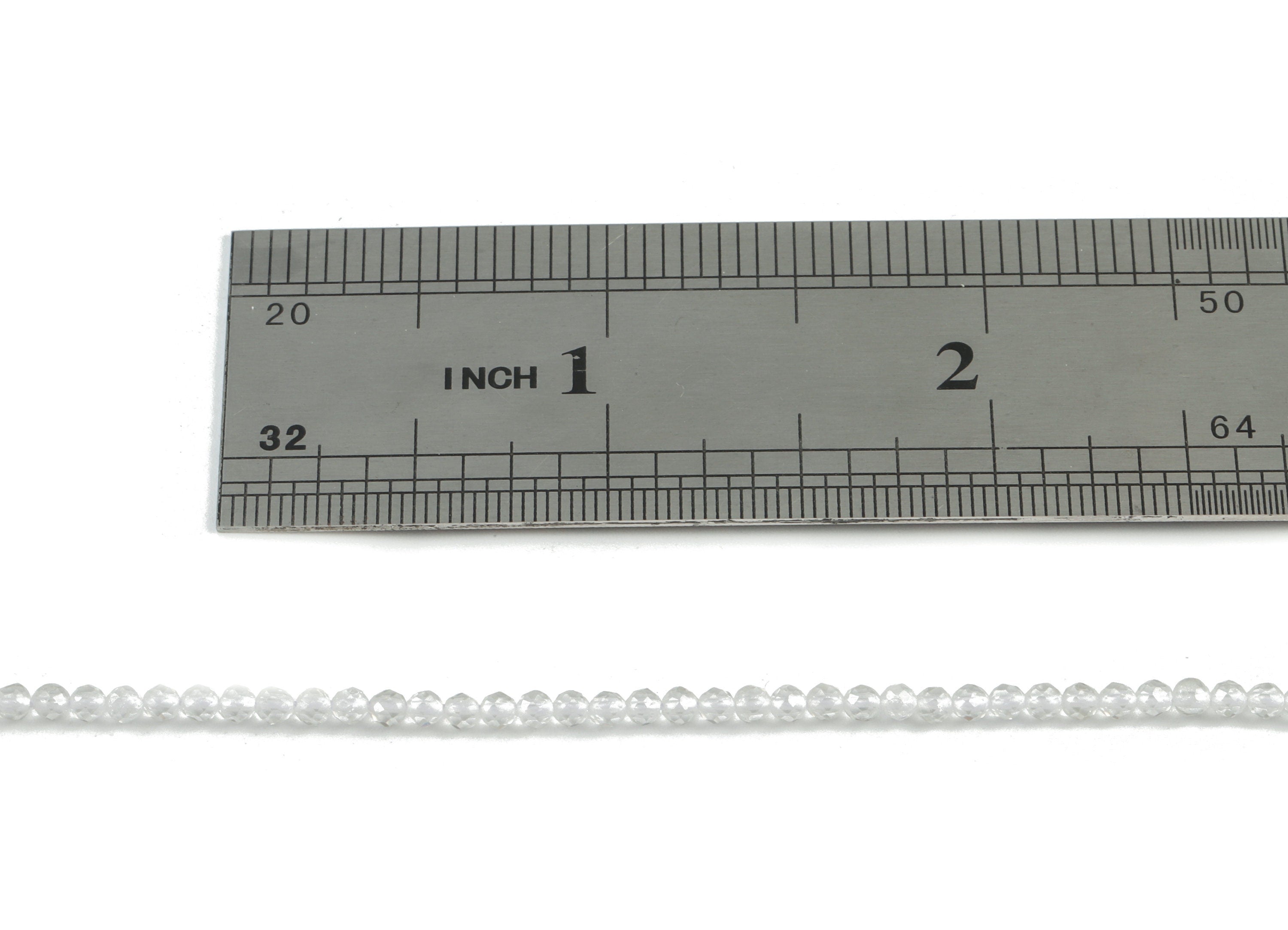 White Crystal Round Beads 2mm - 15.5 inch - Faceted Round Gemstone Beads - Natural Stone Beads - 2x2mm - NS1152 - DOMEDBAZAAR