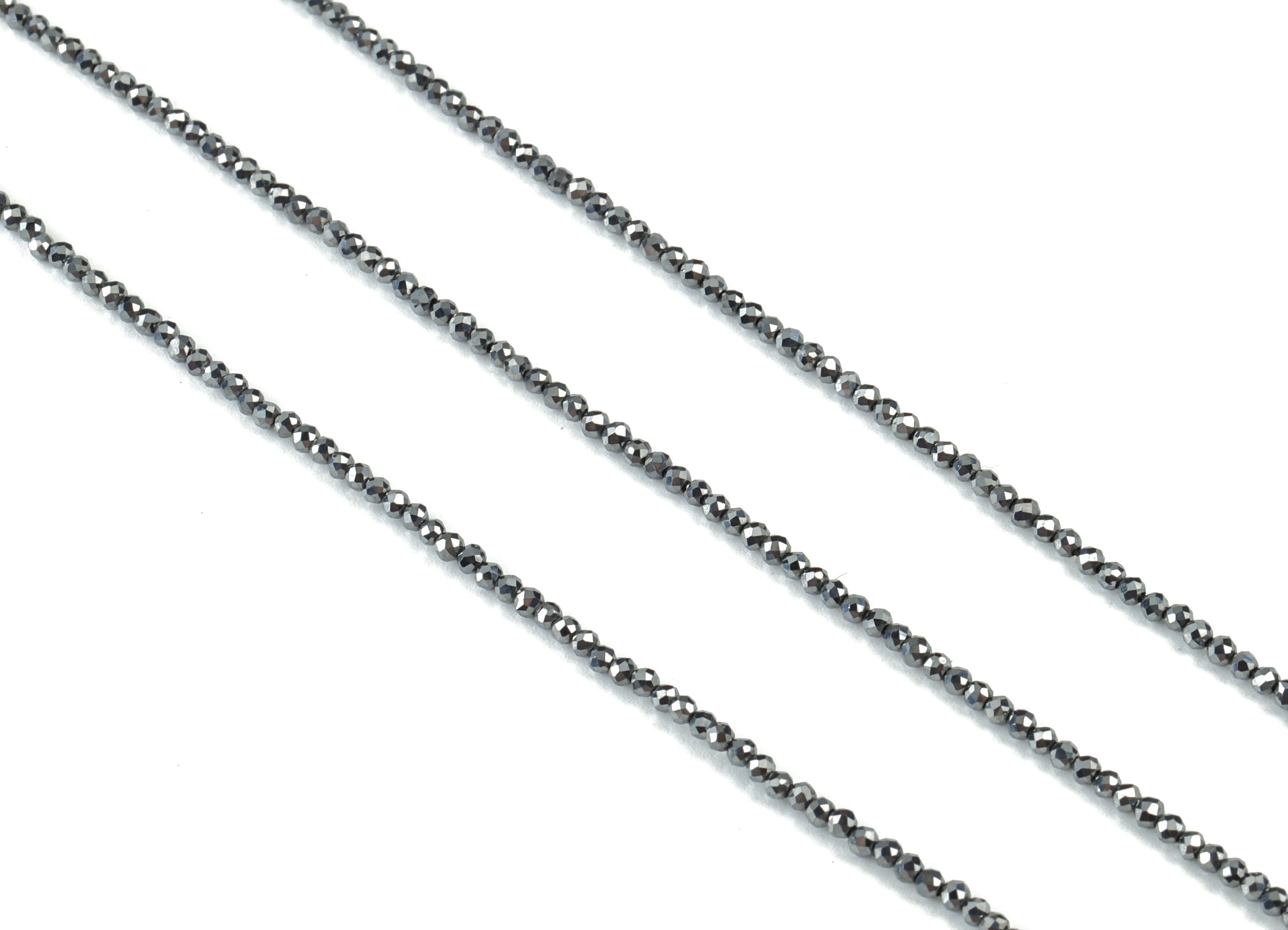 Titanium Hezi Round Beads 2mm - 15.5 inch - Faceted Round Gemstone Beads - Natural Stone Beads - 2x2mm - NS1154 - DOMEDBAZAAR