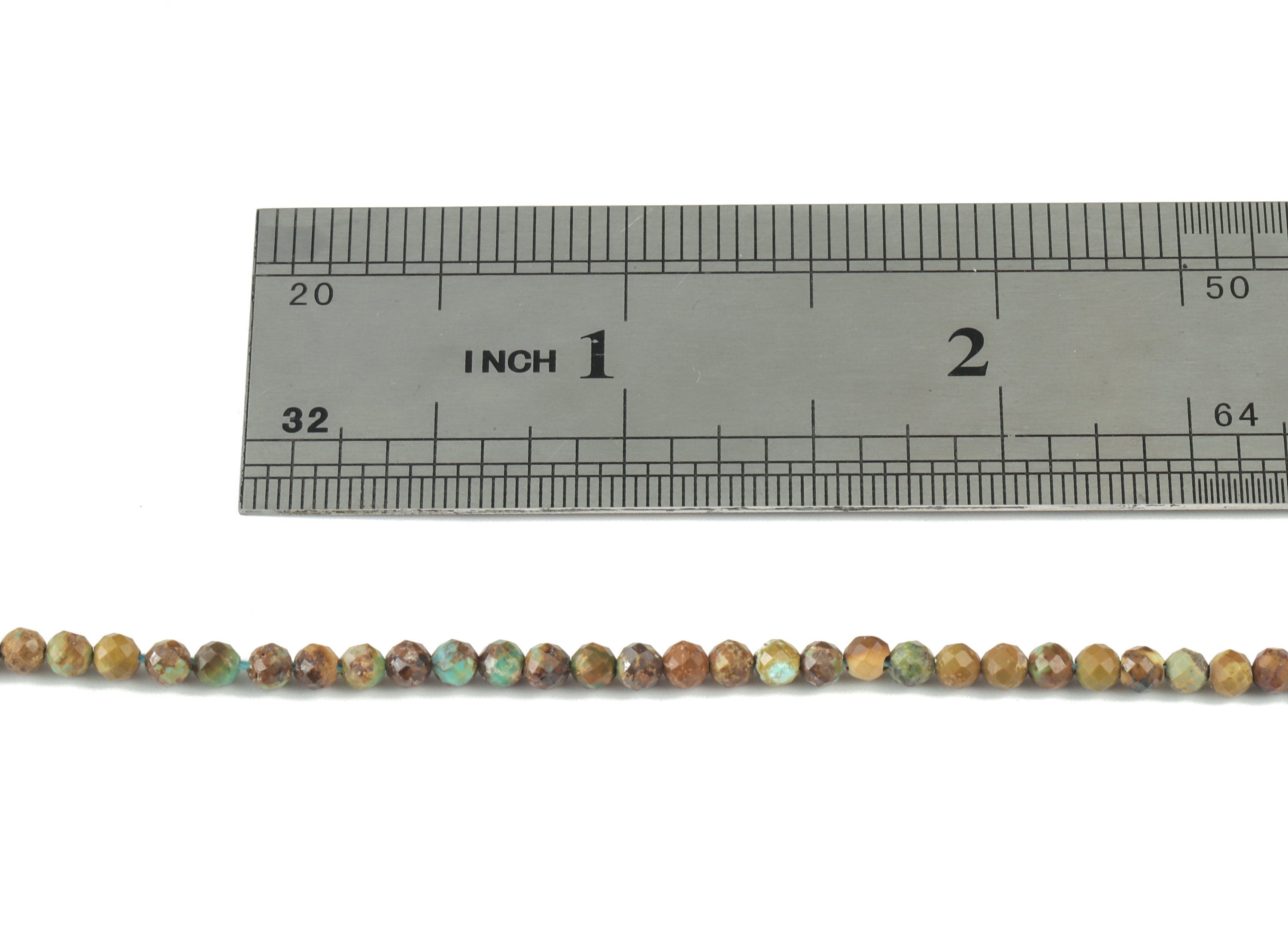 Turquoise Round Beads 3mm - 15.5 inch - Faceted Round Gemstone Beads - Natural Stone Beads - 3x3mm - NS1158 - DOMEDBAZAAR