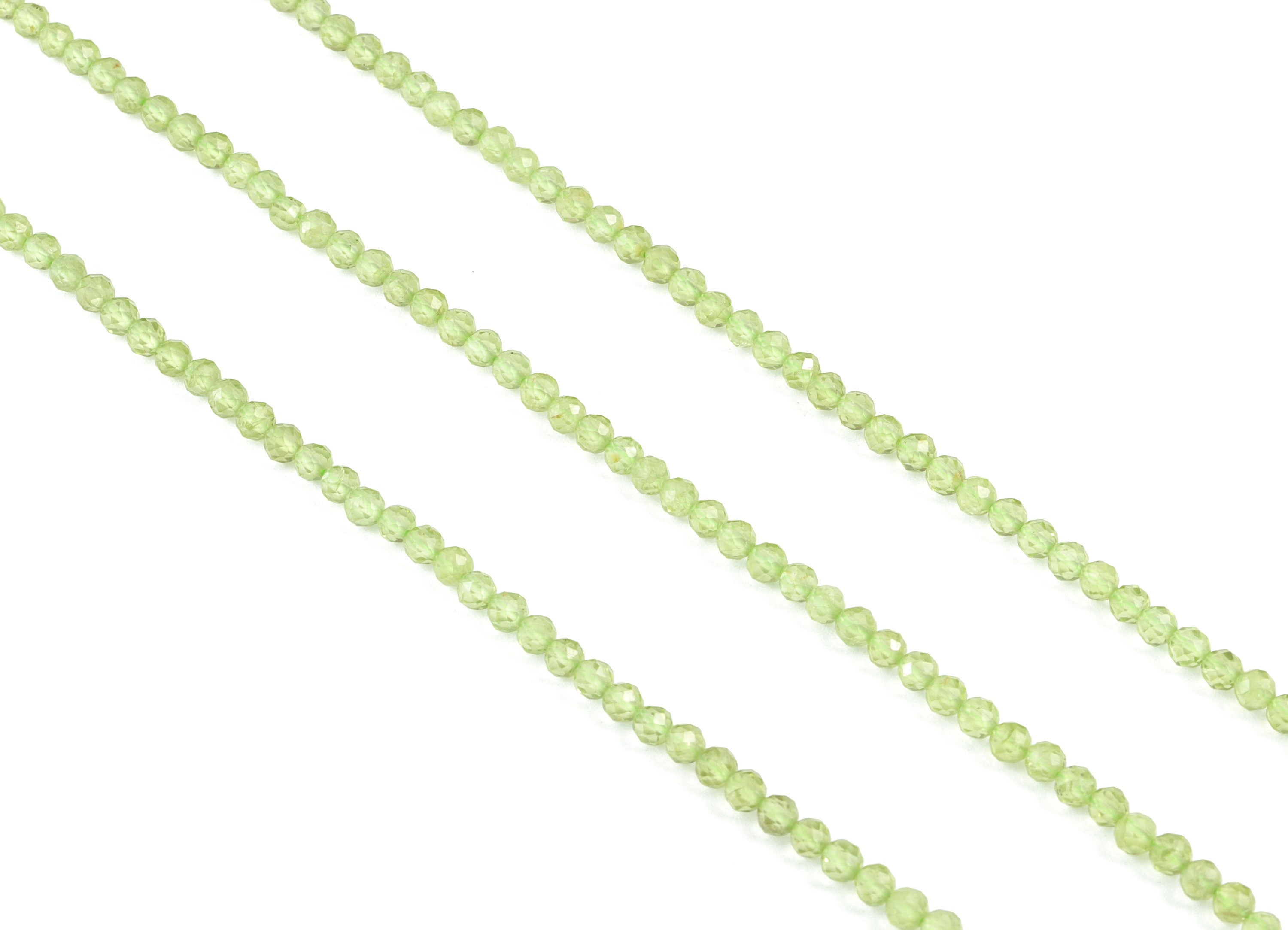 Peridot Round Beads 3mm - 15.5 inch - Faceted Round Gemstone Beads - Natural Stone Beads - 3.5x3.5mm - NS1167 - DOMEDBAZAAR