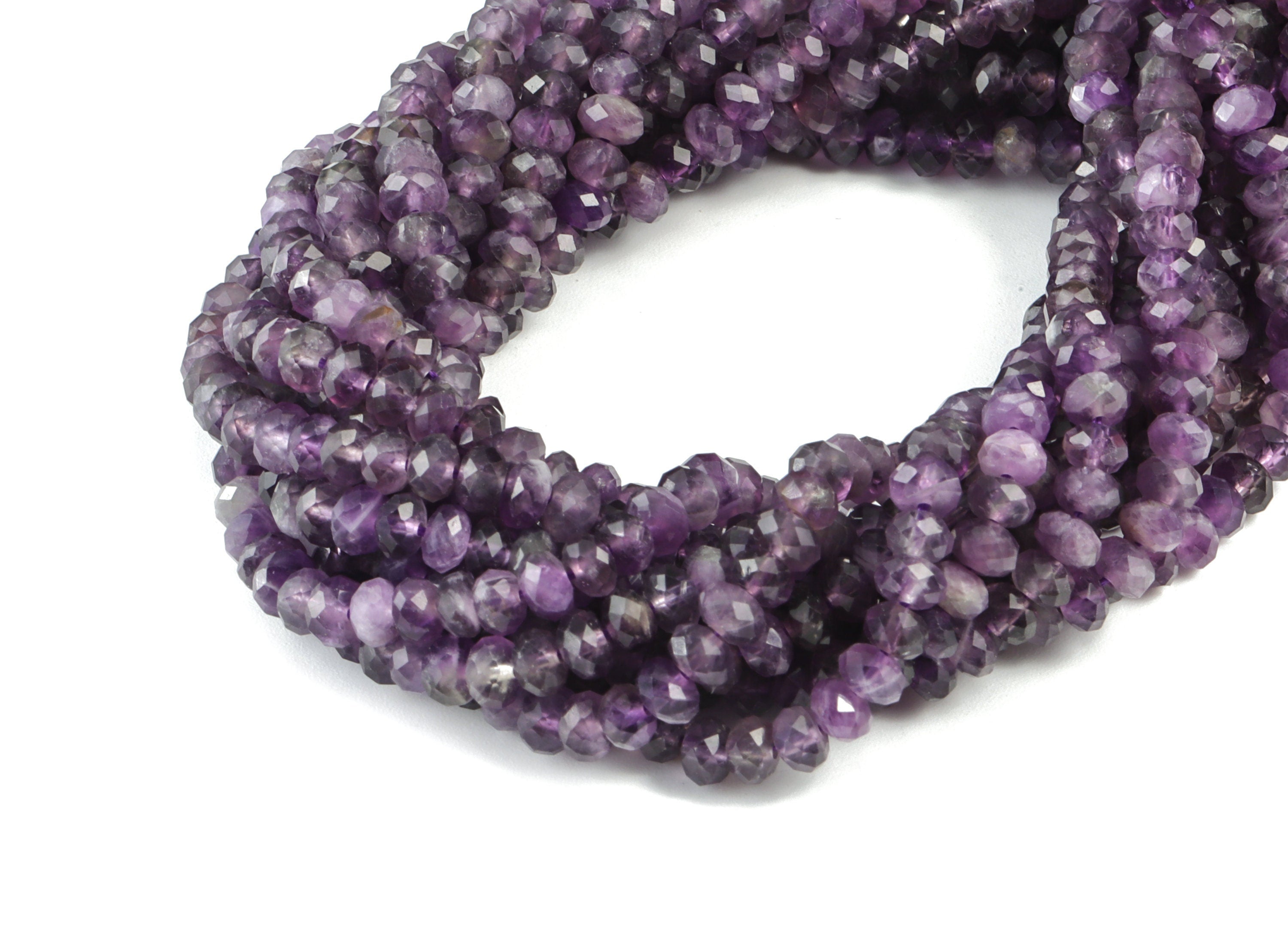 Amethyst Round Beads 3-4mm - 15.5 inch - Faceted Round Gemstone Beads - Natural Stone Beads - 3x4mm - NS1172 - DOMEDBAZAAR