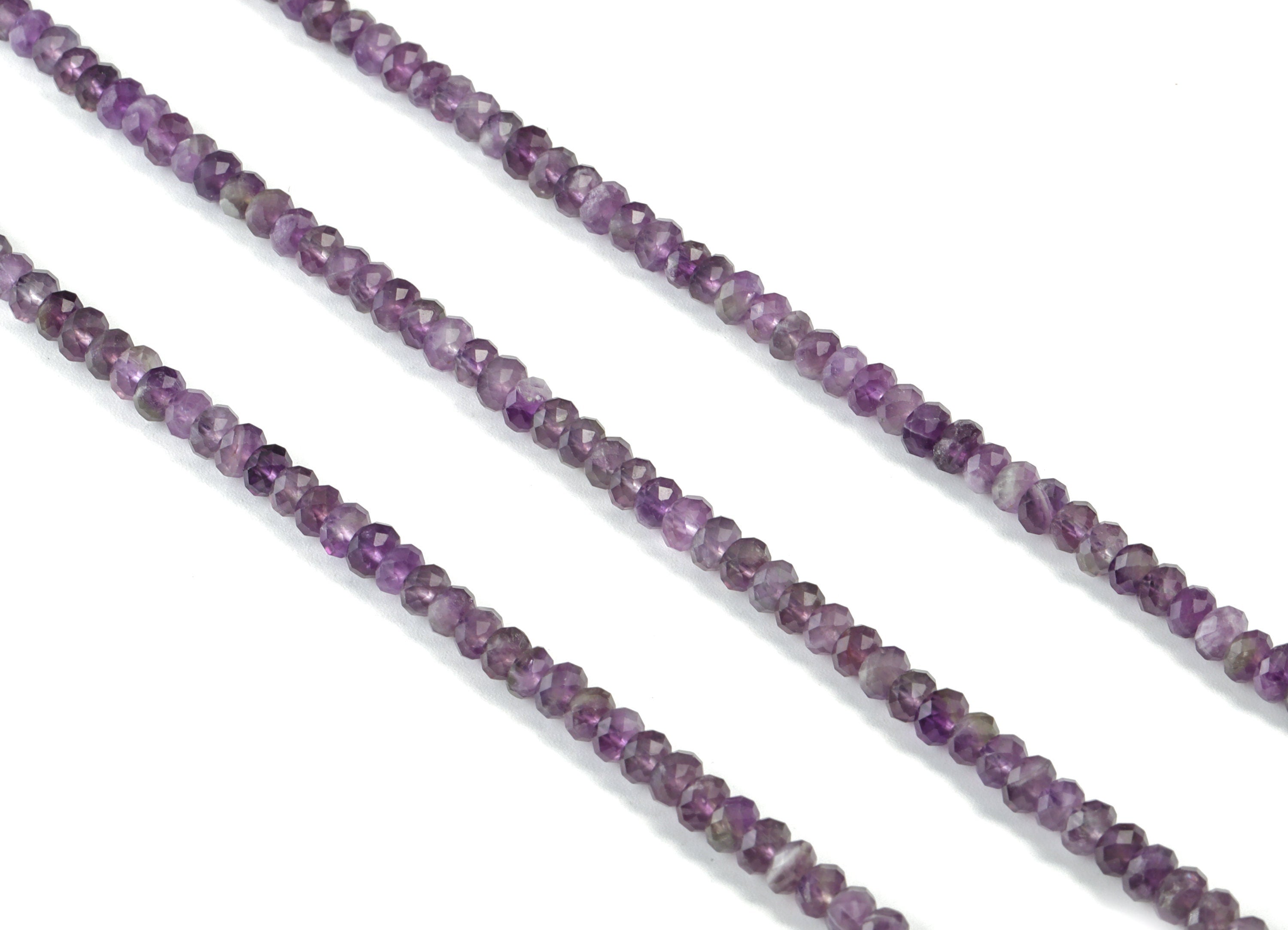 Amethyst Round Beads 3-4mm - 15.5 inch - Faceted Round Gemstone Beads - Natural Stone Beads - 3x4mm - NS1172 - DOMEDBAZAAR