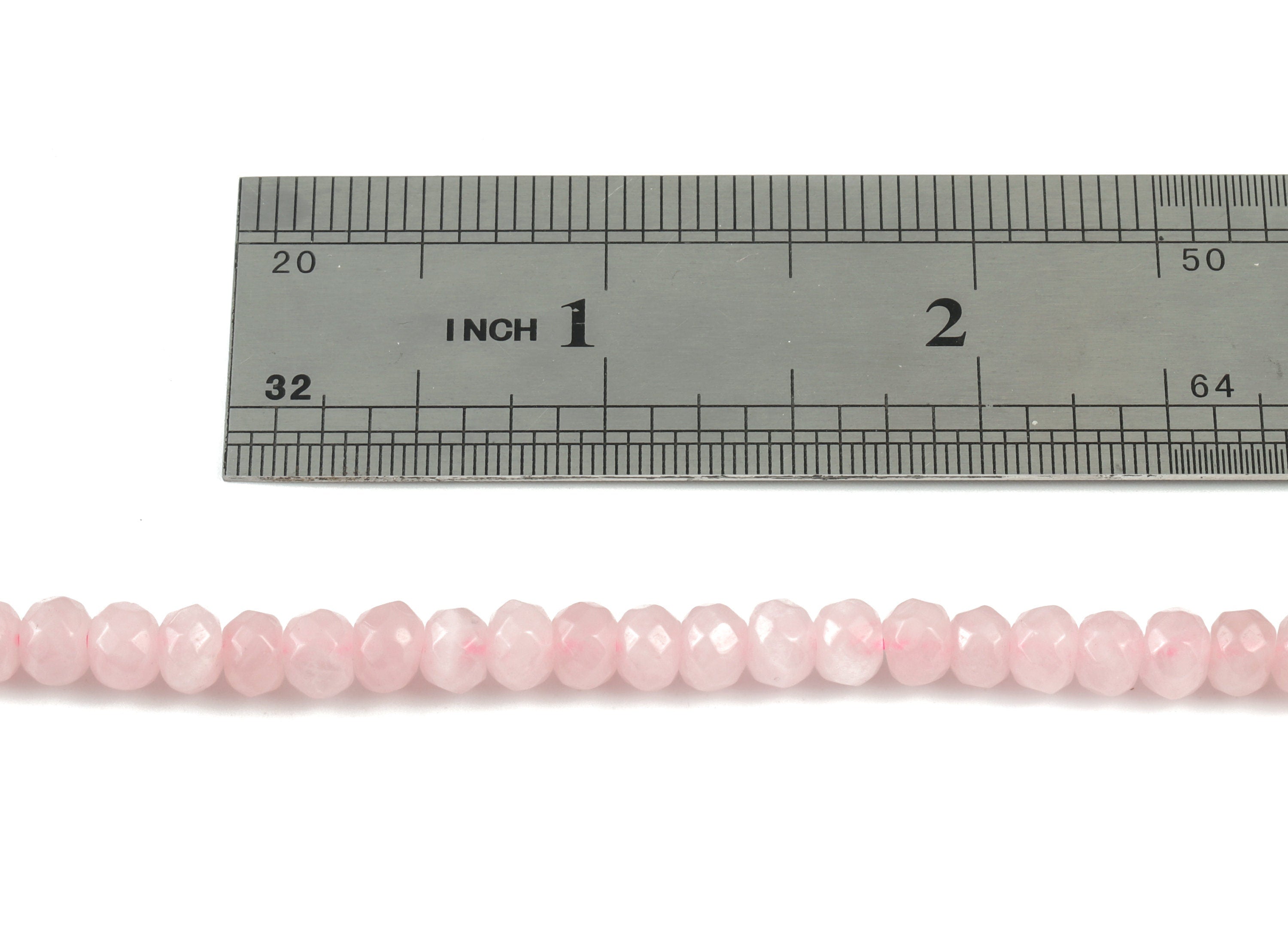 Crystal Pink Quartz Round Beads 4-6mm - 15.5 inch - Faceted Round Gemstone Beads - Natural Stone Beads - 4x6mm - NS1178 - DOMEDBAZAAR