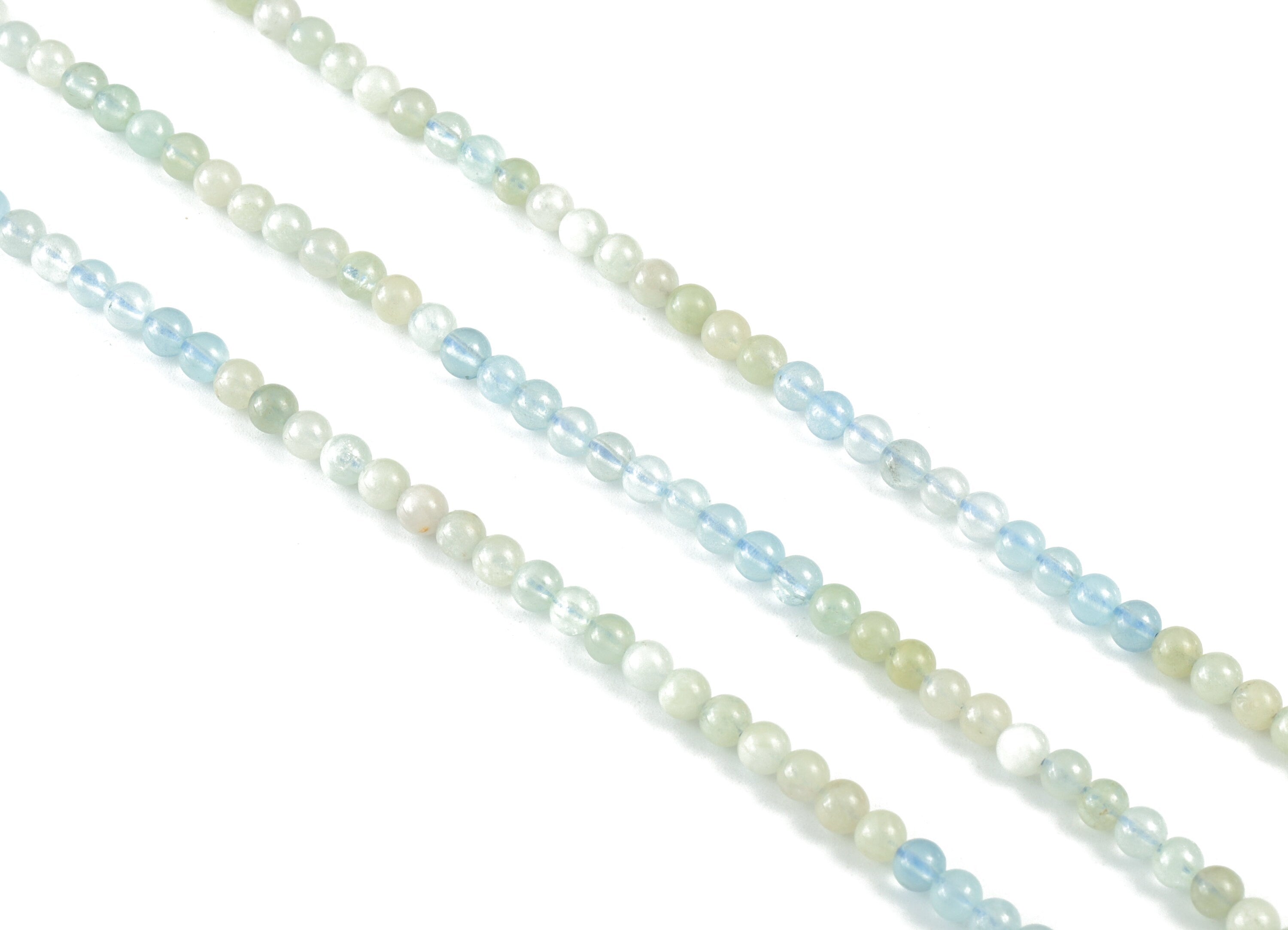 Aquamarine Round Beads 4mm - 15.5 inch - Round Gemstone Beads - Natural Stone Beads - 4x4mm - NS1194 - DOMEDBAZAAR