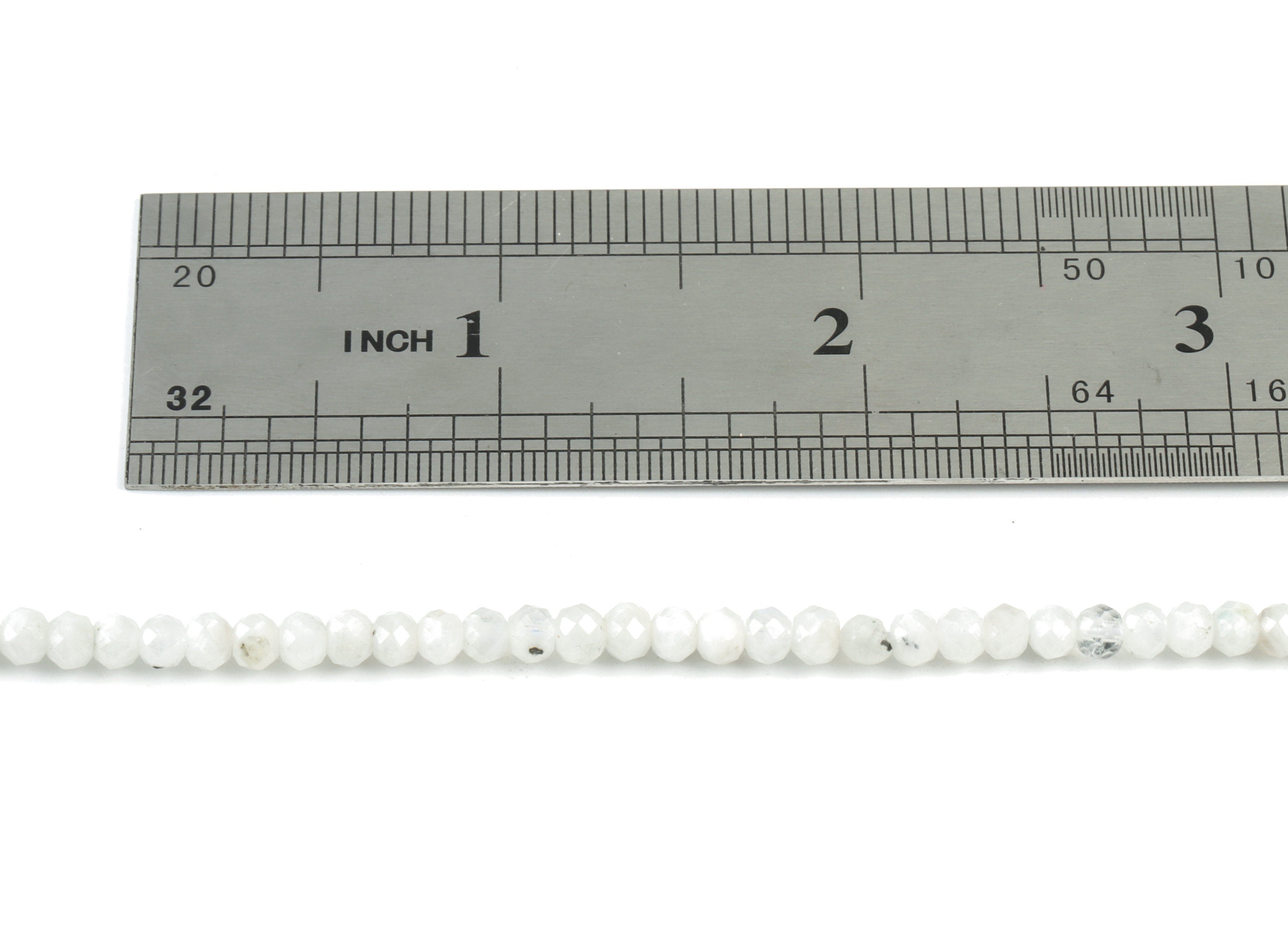 Moon Stone Round Beads 4mm - 15.5 inch - Faceted Round Gemstone Beads - Natural Stone Beads - 4mm - NS1211 - DOMEDBAZAAR
