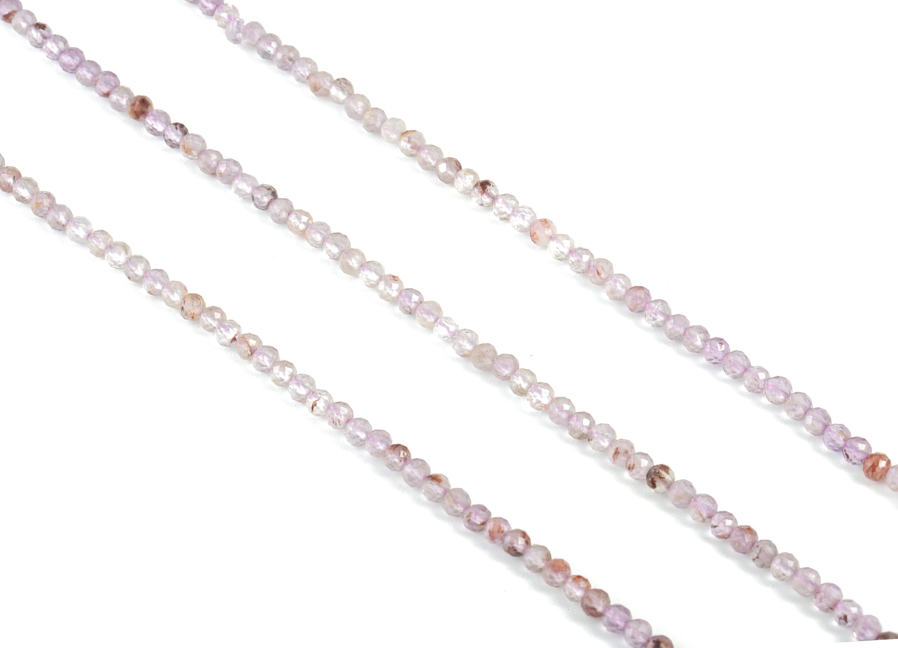 Purple Ghost Round Beads 3mm - 15.5 inch - Faceted Round Gemstone Beads - Natural Stone Beads - 3x3mm - NS1229 - DOMEDBAZAAR