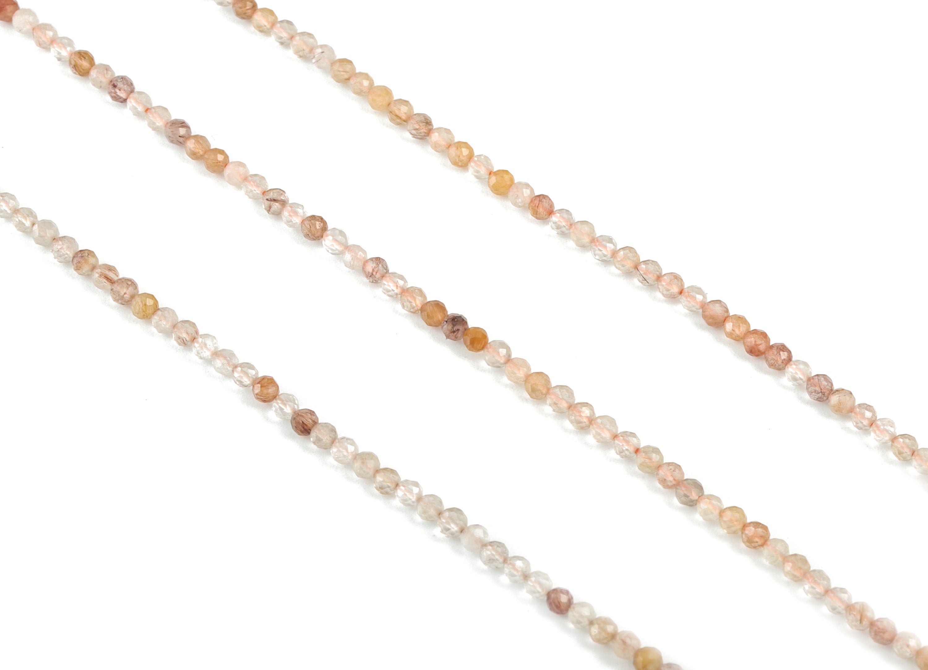 Color Development Round Beads 3mm - 15.5 inch - Faceted Round Gemstone Beads - Natural Stone Beads - 3x3mm - NS1230 - DOMEDBAZAAR