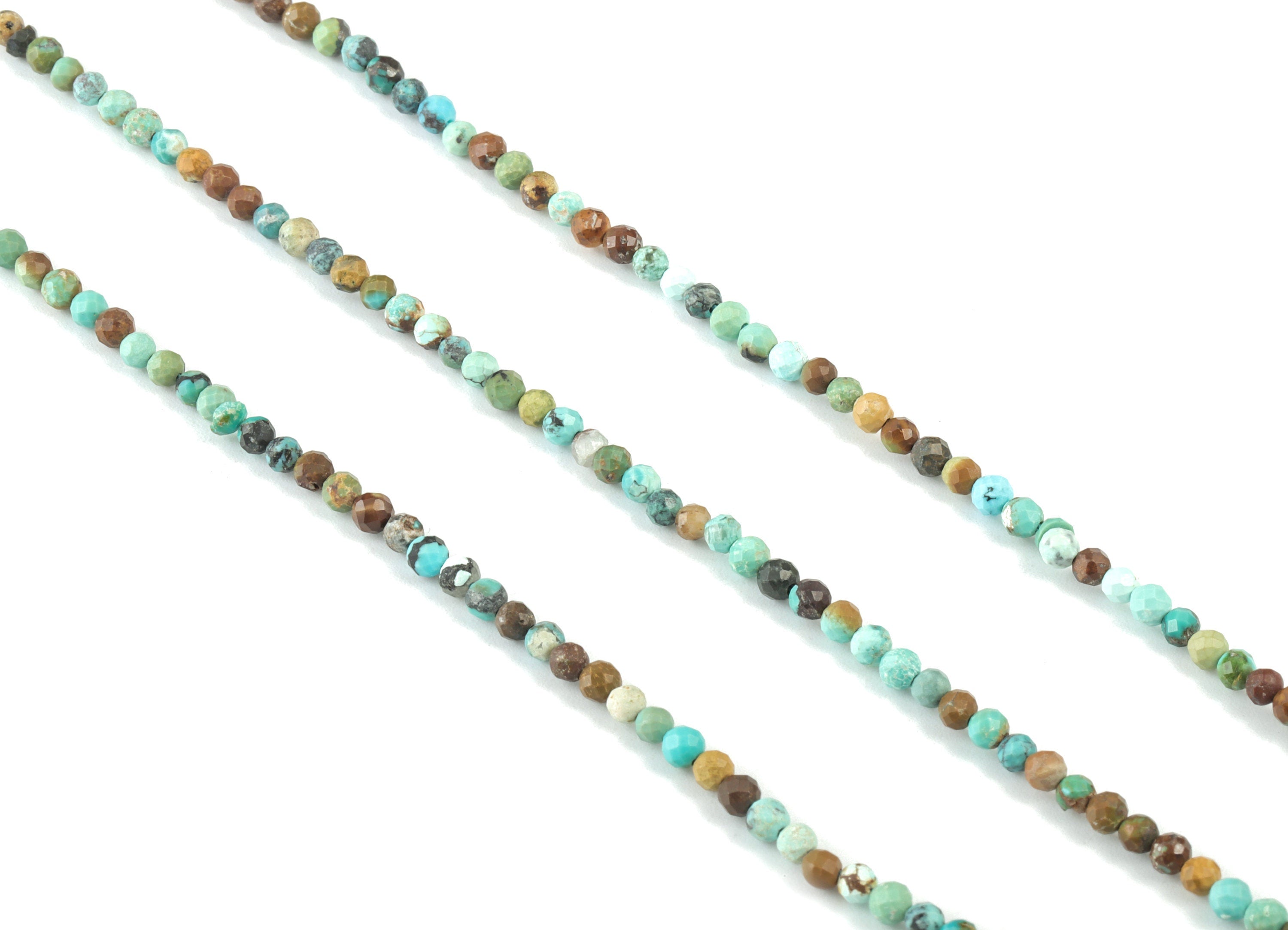 Turquoise Round Beads 3mm - 15.5 inch - Faceted Round Gemstone Beads - Natural Stone Beads - 3x3mm - NS1232 - DOMEDBAZAAR