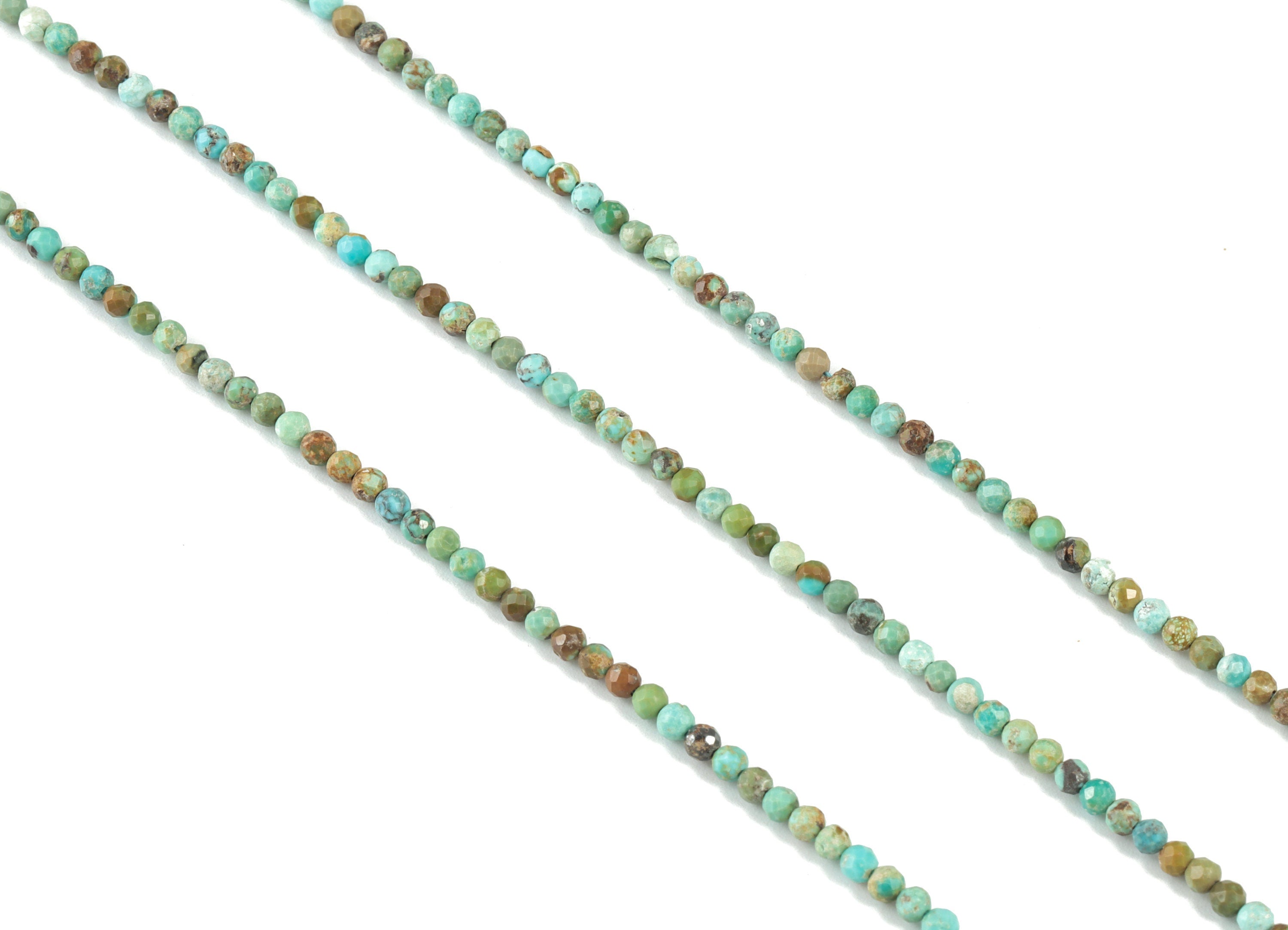 Turquoise Round Beads 2mm - 15.5 inch - Faceted Round Gemstone Beads - Natural Stone Beads - 2x2mm - NS1240 - DOMEDBAZAAR