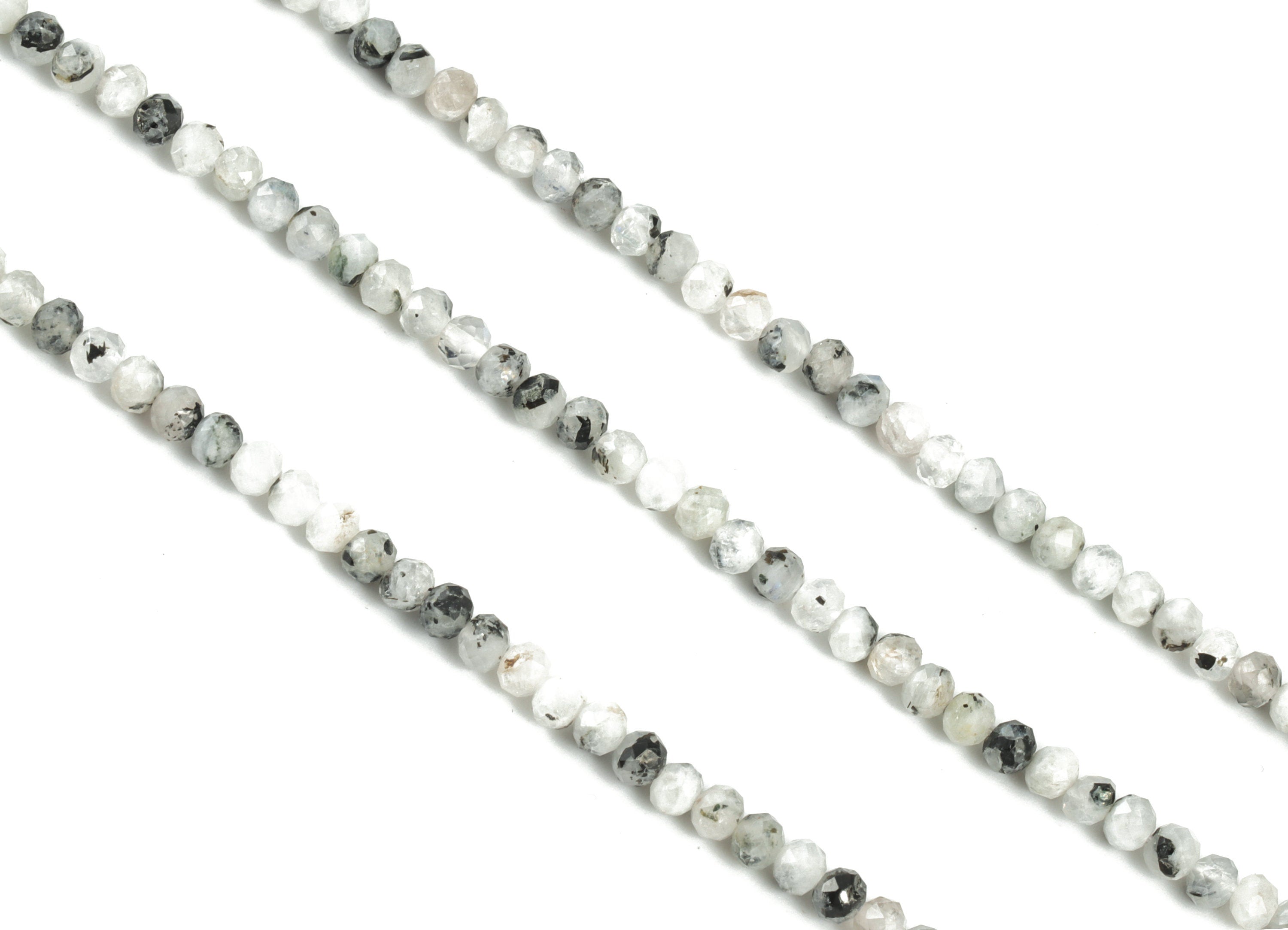 Moon Stone Round Beads 3mm - 15.5 inch - Faceted Round Gemstone Beads - Natural Stone Beads - 3mm - NS1245 - DOMEDBAZAAR