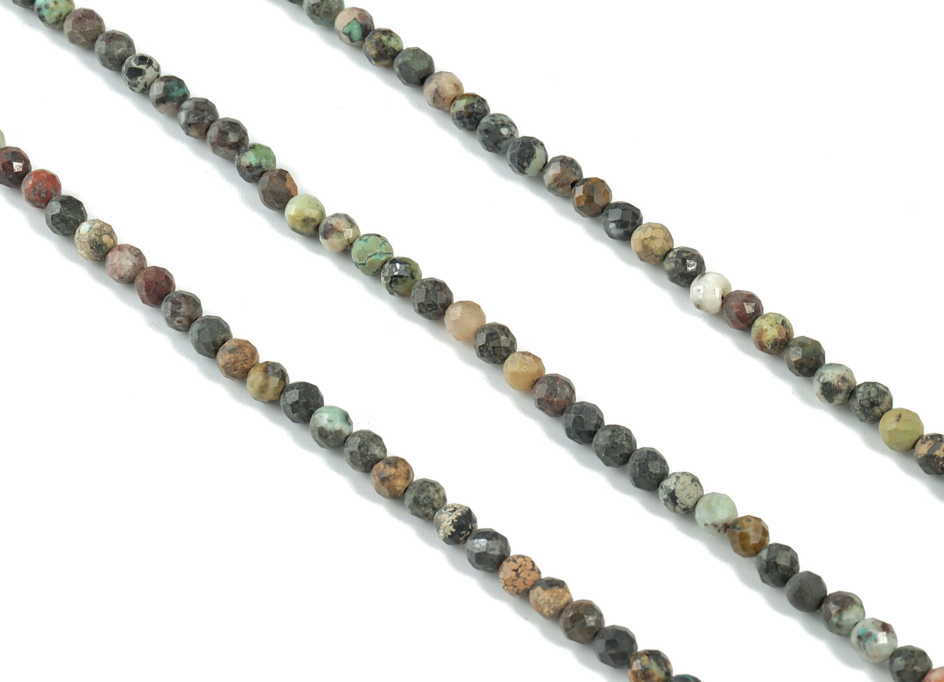 Turquoise Round Beads 4mm - 15.5 inch - Faceted Round Gemstone Beads - Natural Stone Beads - 4x4mm - NS1253 - DOMEDBAZAAR