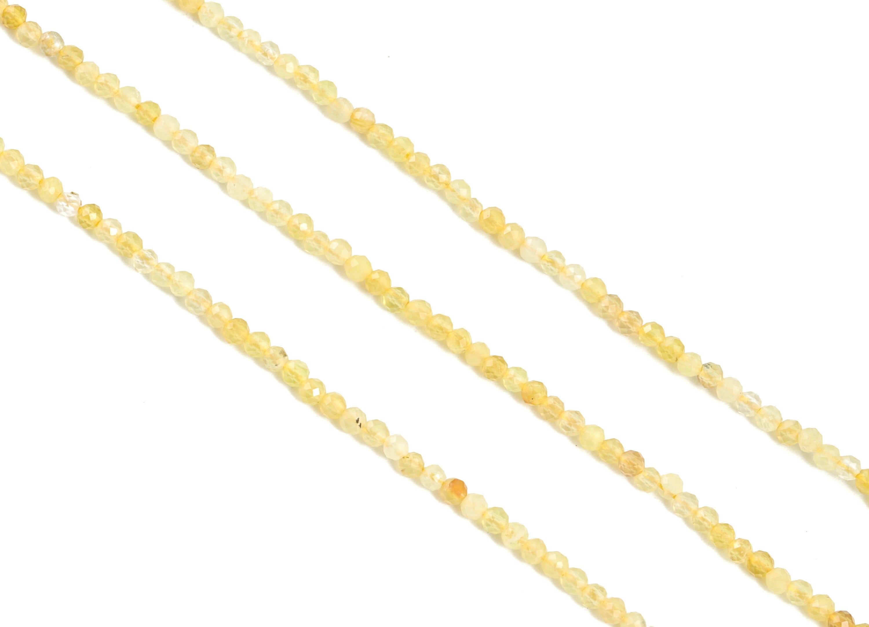 Yellow Opal Round Beads 2mm - 15.5 inch - Faceted Round Gemstone Beads - Natural Stone Beads - 2x2mm - NS1266 - DOMEDBAZAAR