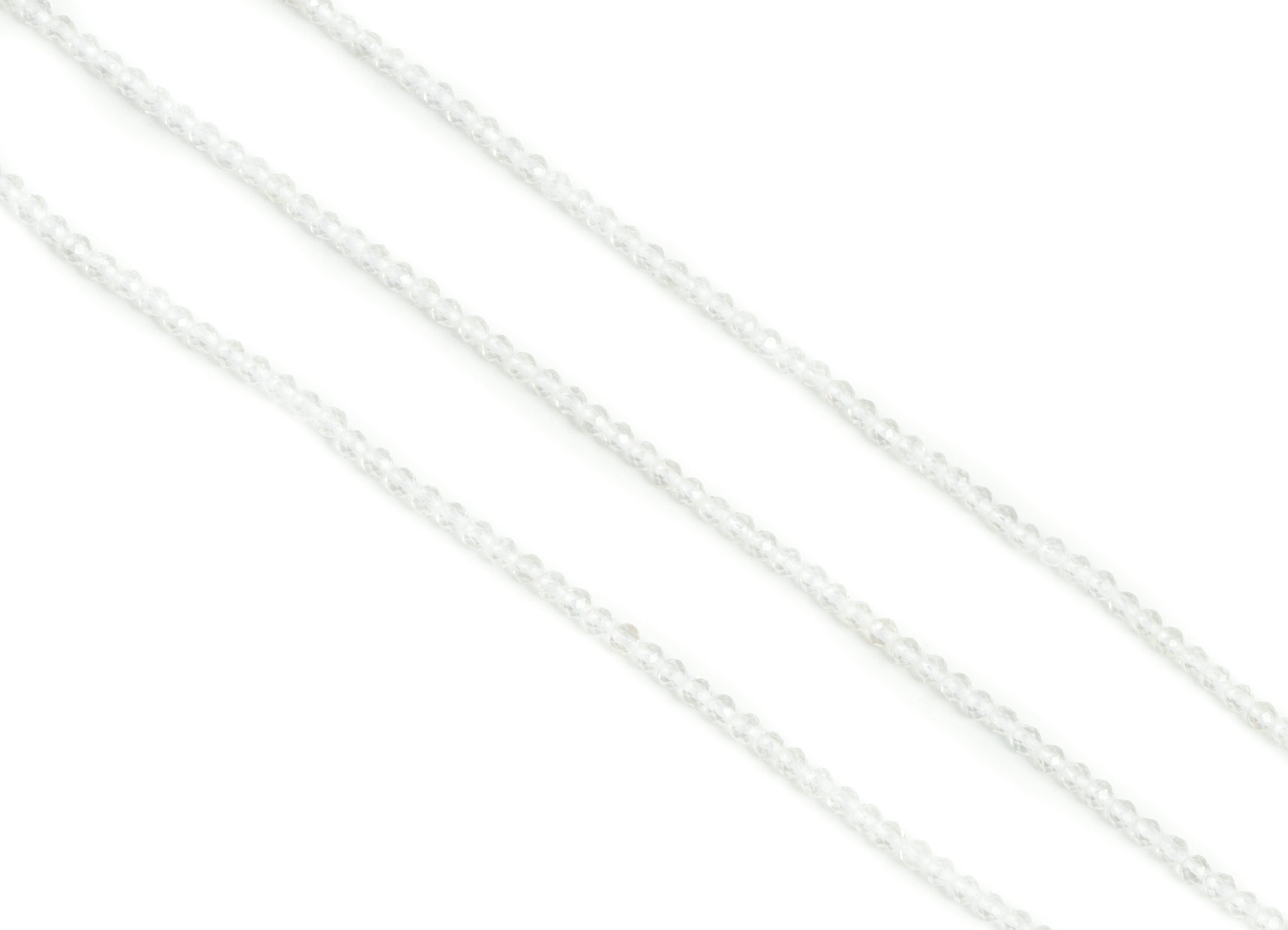 White Crystal Round Beads 2mm - 15.5 inch - Faceted Round Gemstone Beads - Natural Stone Beads - 2x2mm - NS1269 - DOMEDBAZAAR