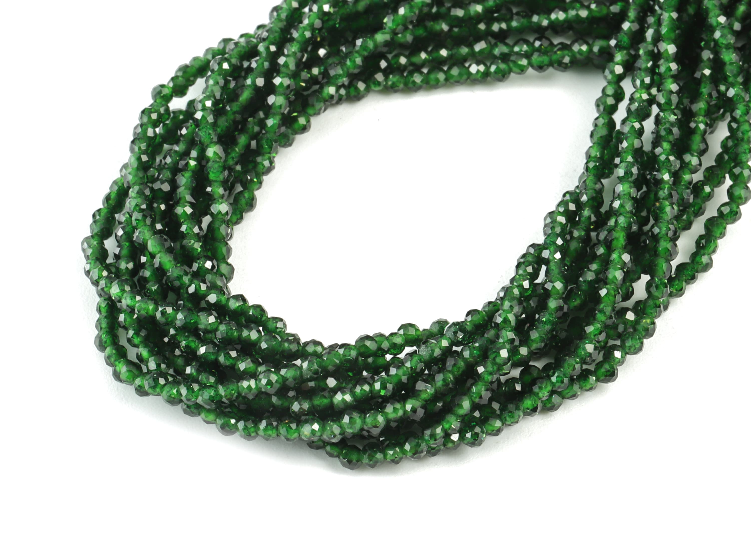 Green Sand Round Beads 2mm - 15.5 inch - Faceted Round Gemstone Beads - Natural Stone Beads - 2x2mm - NS1272 - DOMEDBAZAAR
