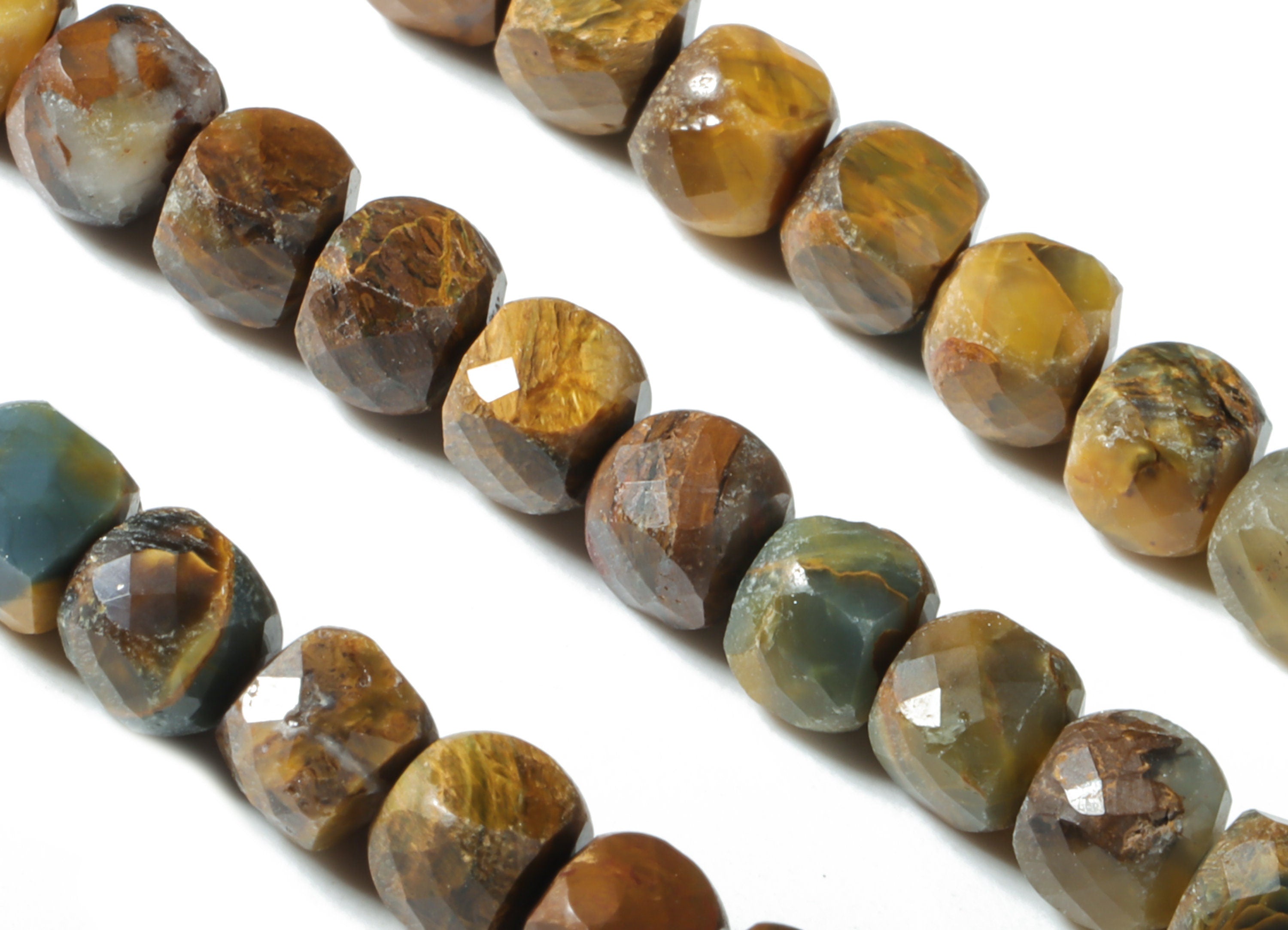Petter Cube Beads 4mm - 15.5 inch - Faceted Cube Gemstone Beads - Natural Petter Stone Beads - 4x4mm - NS1100 - DOMEDBAZAAR