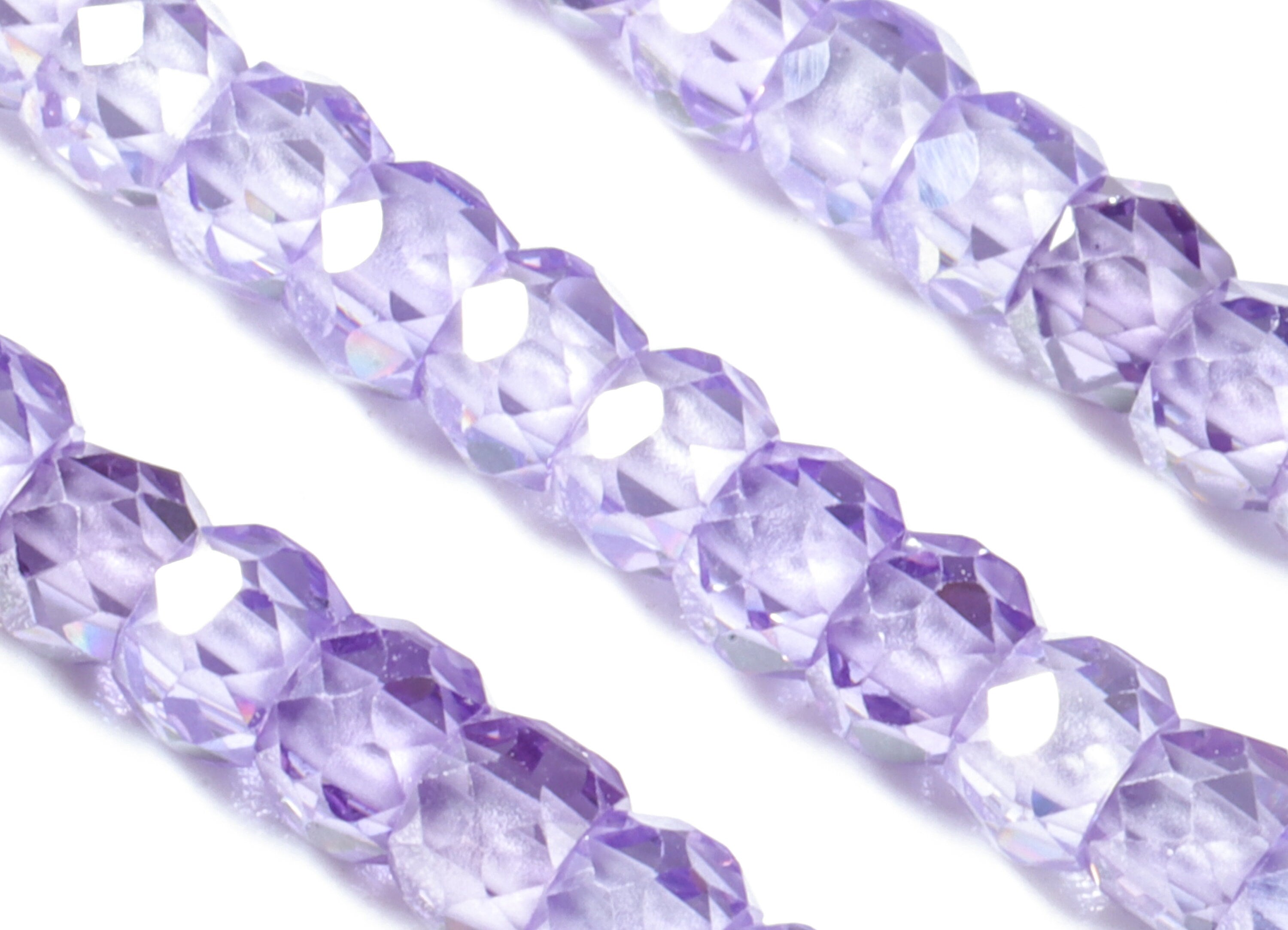 Purple Zircon Rondelle Beads 3mm - 15.5 Inch - Purple Faceted Zircon Round Beads - Gemstone Beads  - NS1147N - DOMEDBAZAAR