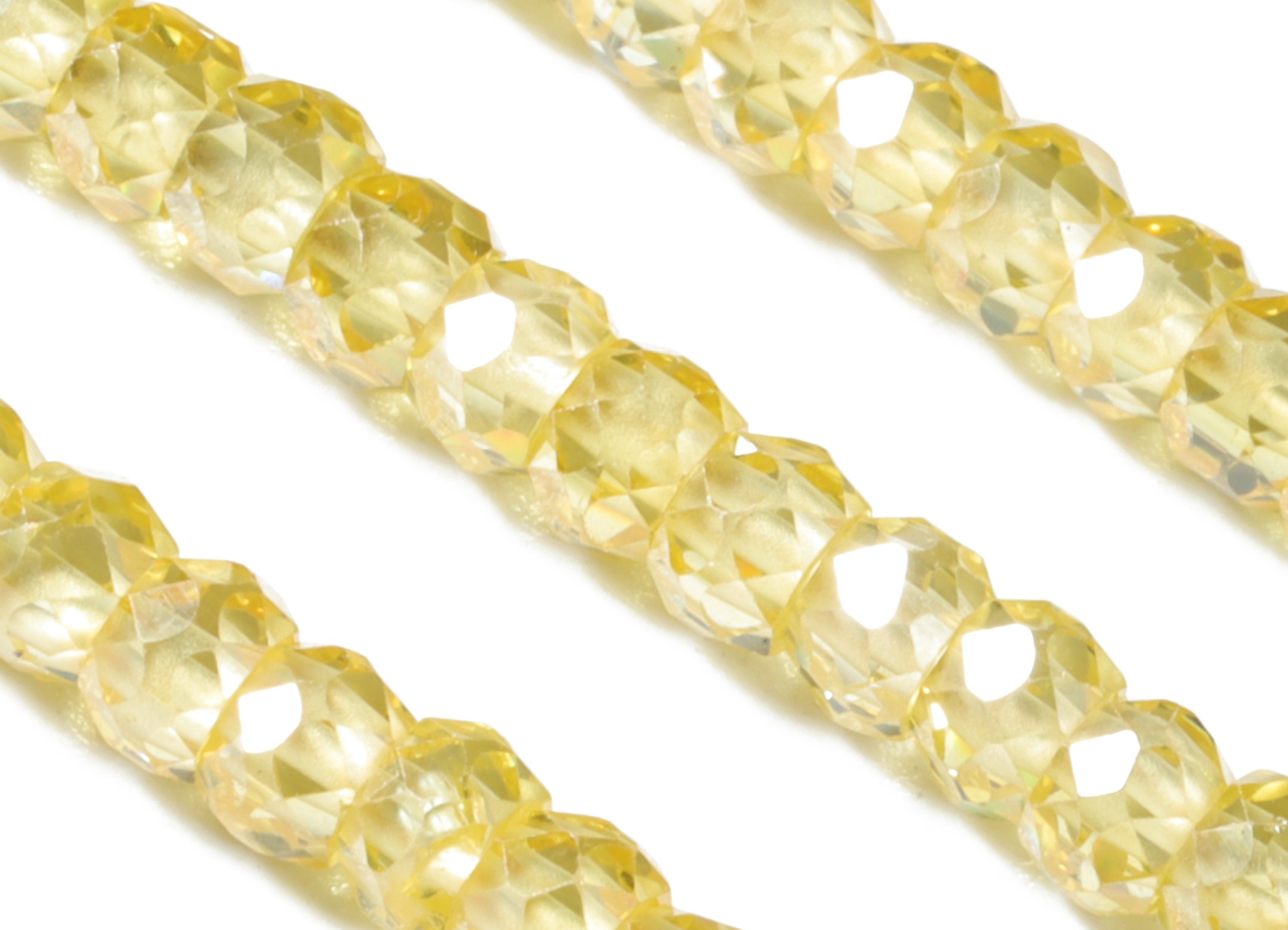 Yellow Zircon Rondelle Beads 3mm - 15.5 Inch - Yellow Faceted Zircon Round Beads - Gemstone Beads - NS1147I - DOMEDBAZAAR