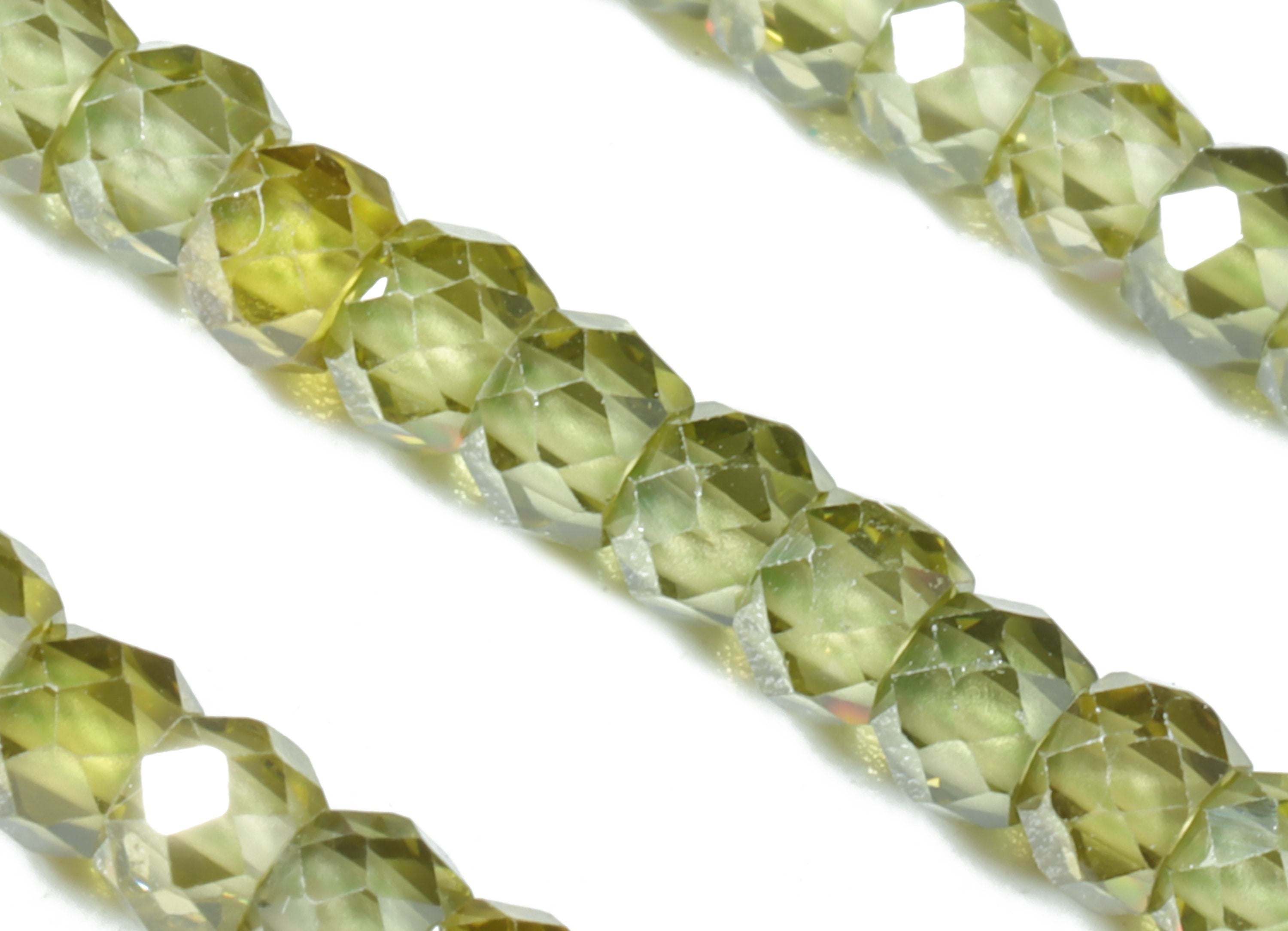 Green Zircon Rondelle Beads 3mm - 15.5 Inch - Green Faceted Zircon Round Beads - Gemstone Beads - NS1147E - DOMEDBAZAAR