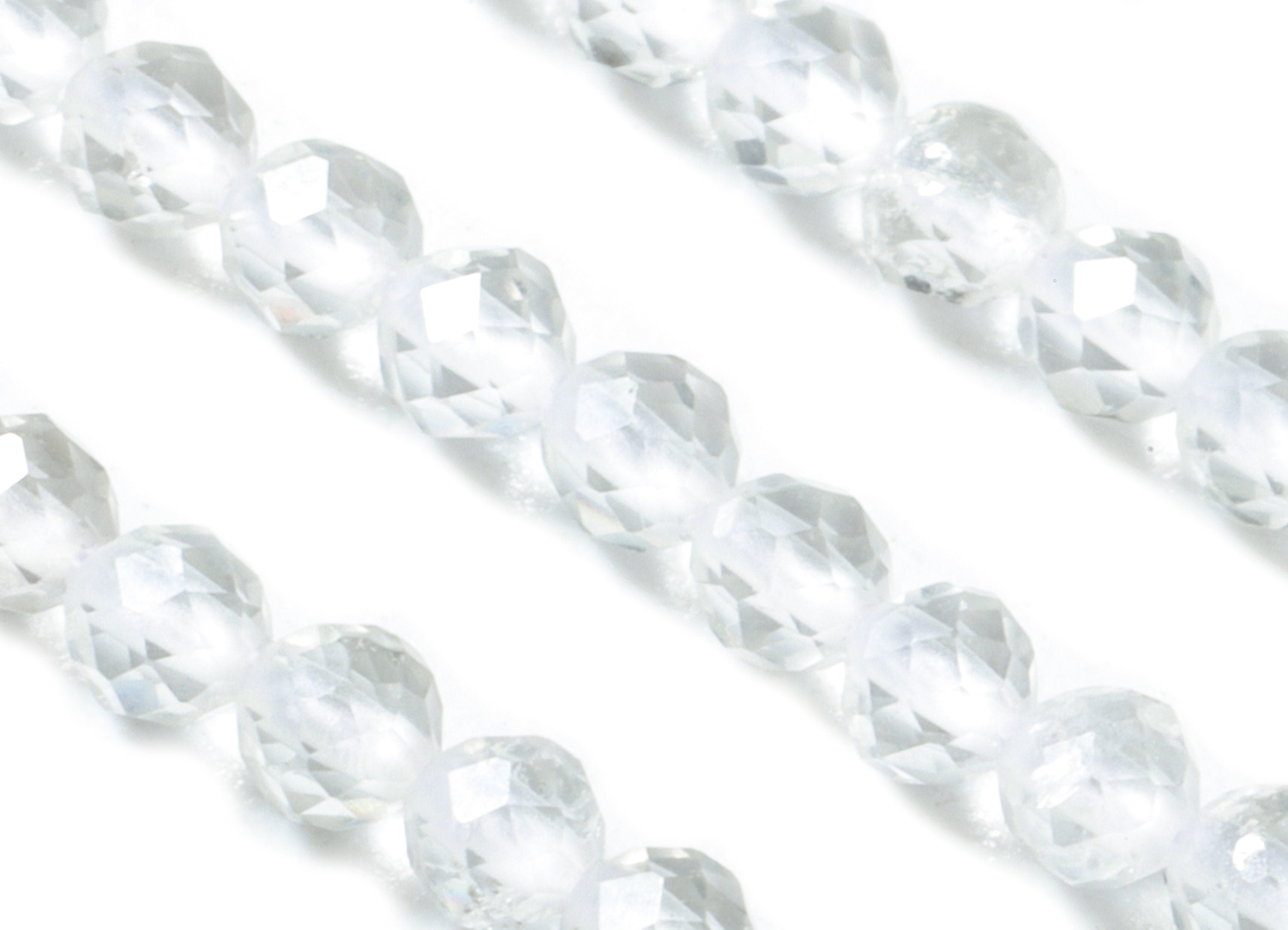 White Crystal Round Beads 2mm - 15.5 inch - Faceted Round Gemstone Beads - Natural Stone Beads - 2x2mm - NS1152 - DOMEDBAZAAR