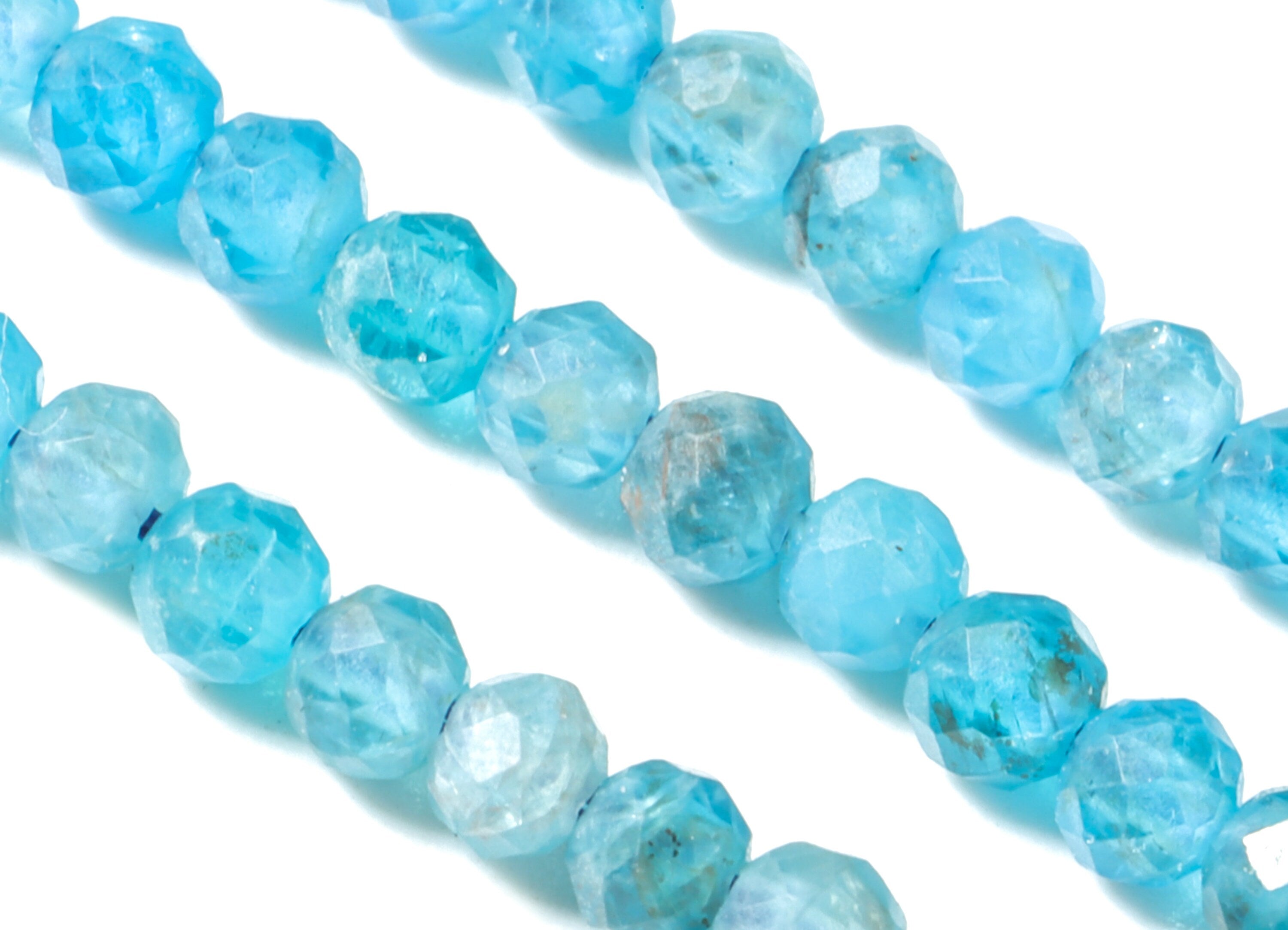 Apatite Round Beads 3mm - 15.5 inch - Faceted Round Gemstone Beads - Natural Stone Beads - 3x3mm - NS1168 - DOMEDBAZAAR