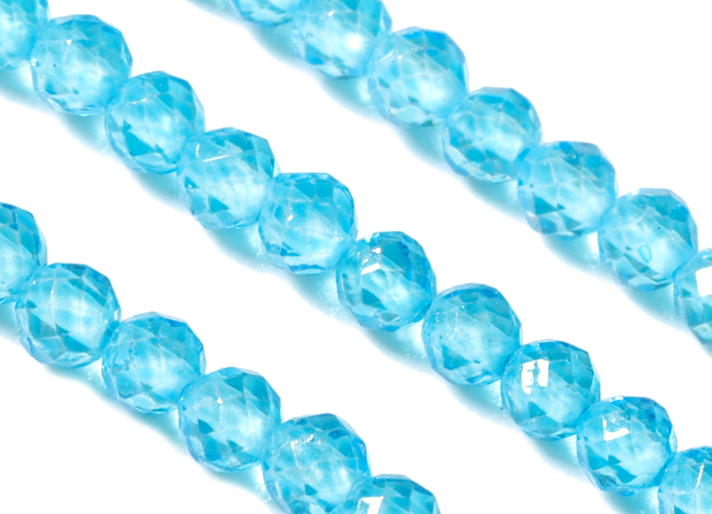 Blue Crystal Round Beads 2mm - 15.5 inch - Faceted Round Gemstone Beads - Natural Stone Beads - 2x2mm - NS1200A - DOMEDBAZAAR