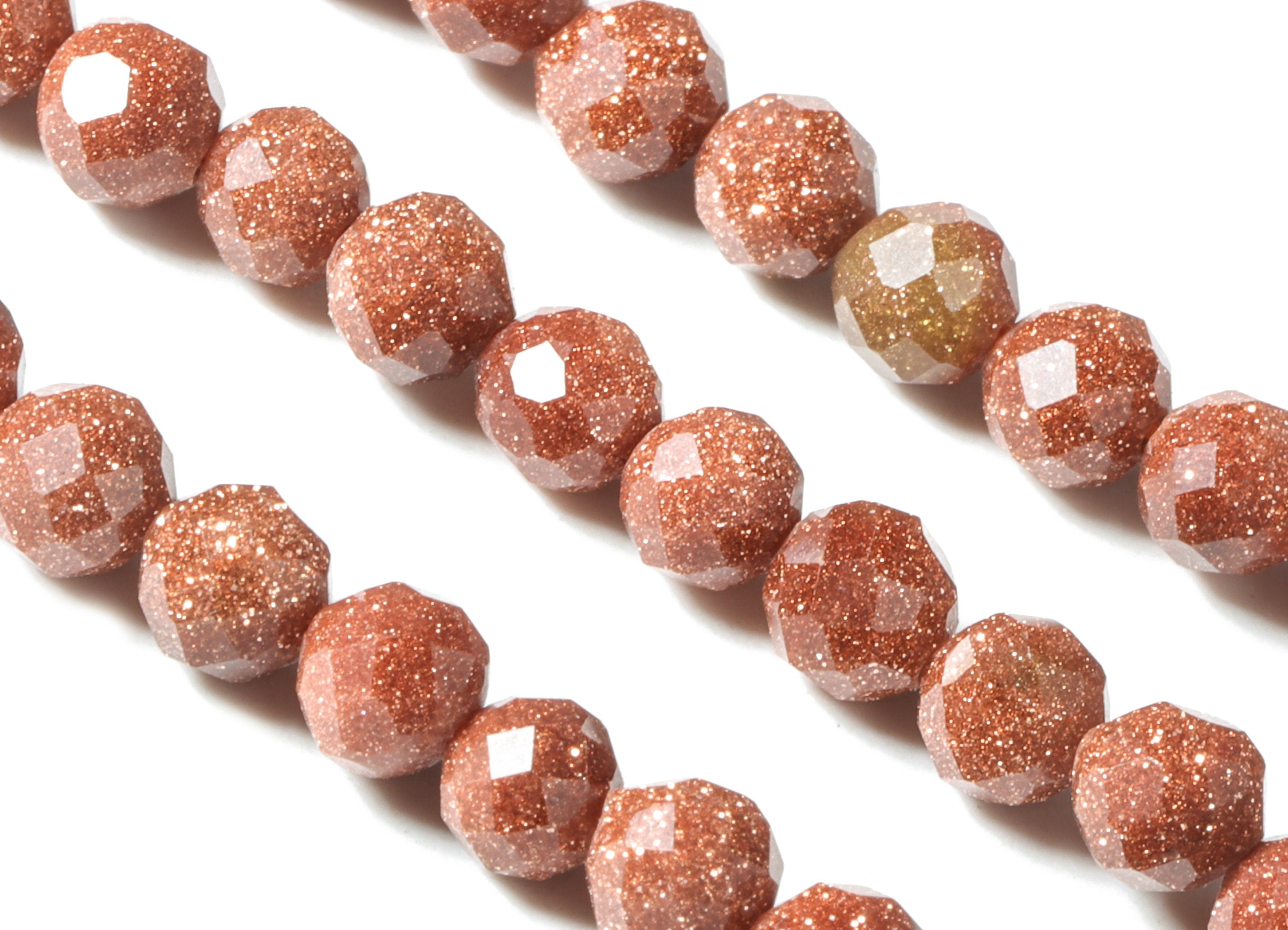 Golden Sand Round Beads 4mm - 15.5 inch - Faceted Round Gemstone Beads - Natural Stone Beads - 4x4mm - NS1203 - DOMEDBAZAAR