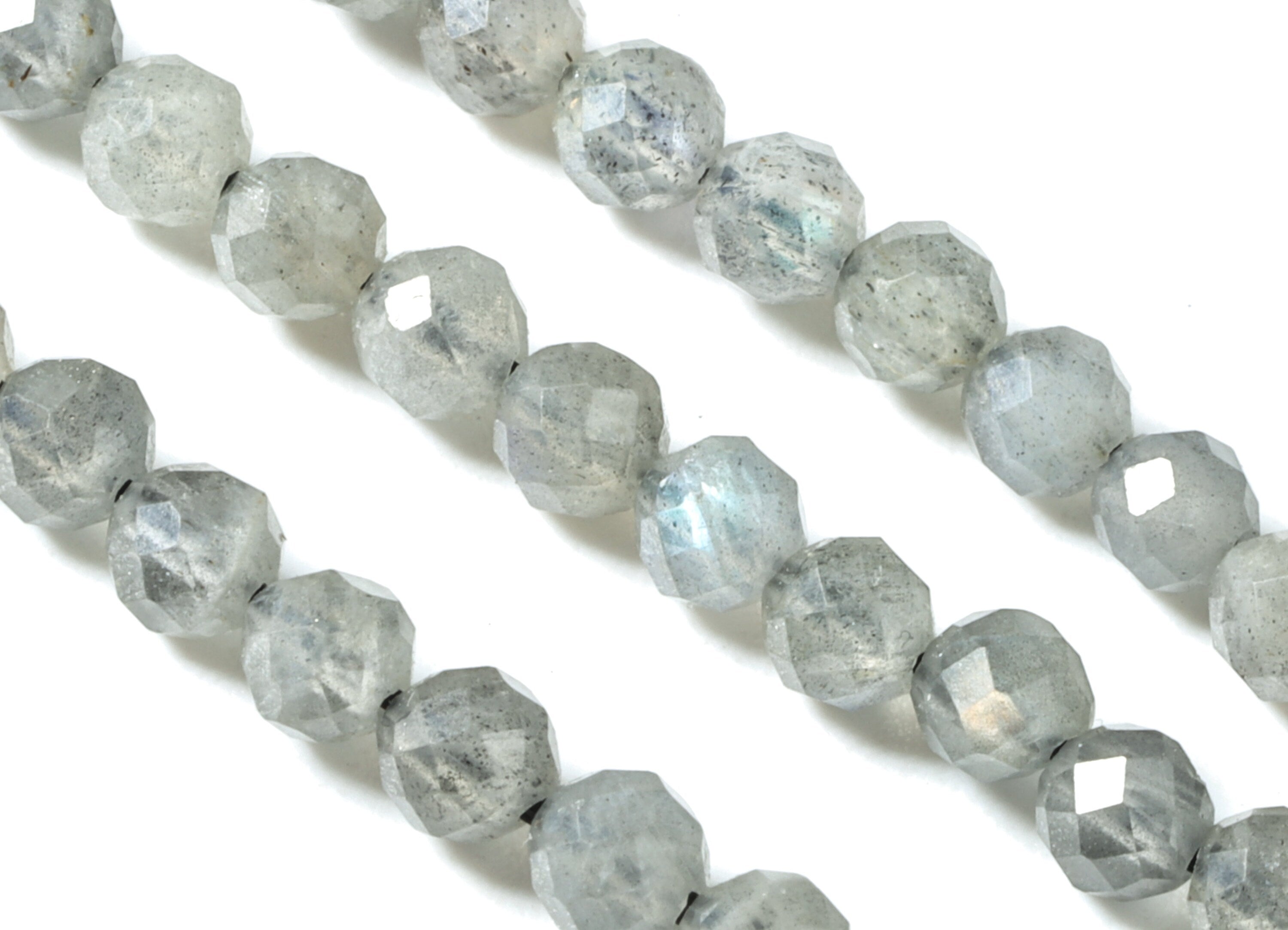 Labradorite Round Beads 3mm - 15.5 inch - Faceted Round Gemstone Beads - Natural Stone Beads - 3x3mm - NS1219 - DOMEDBAZAAR