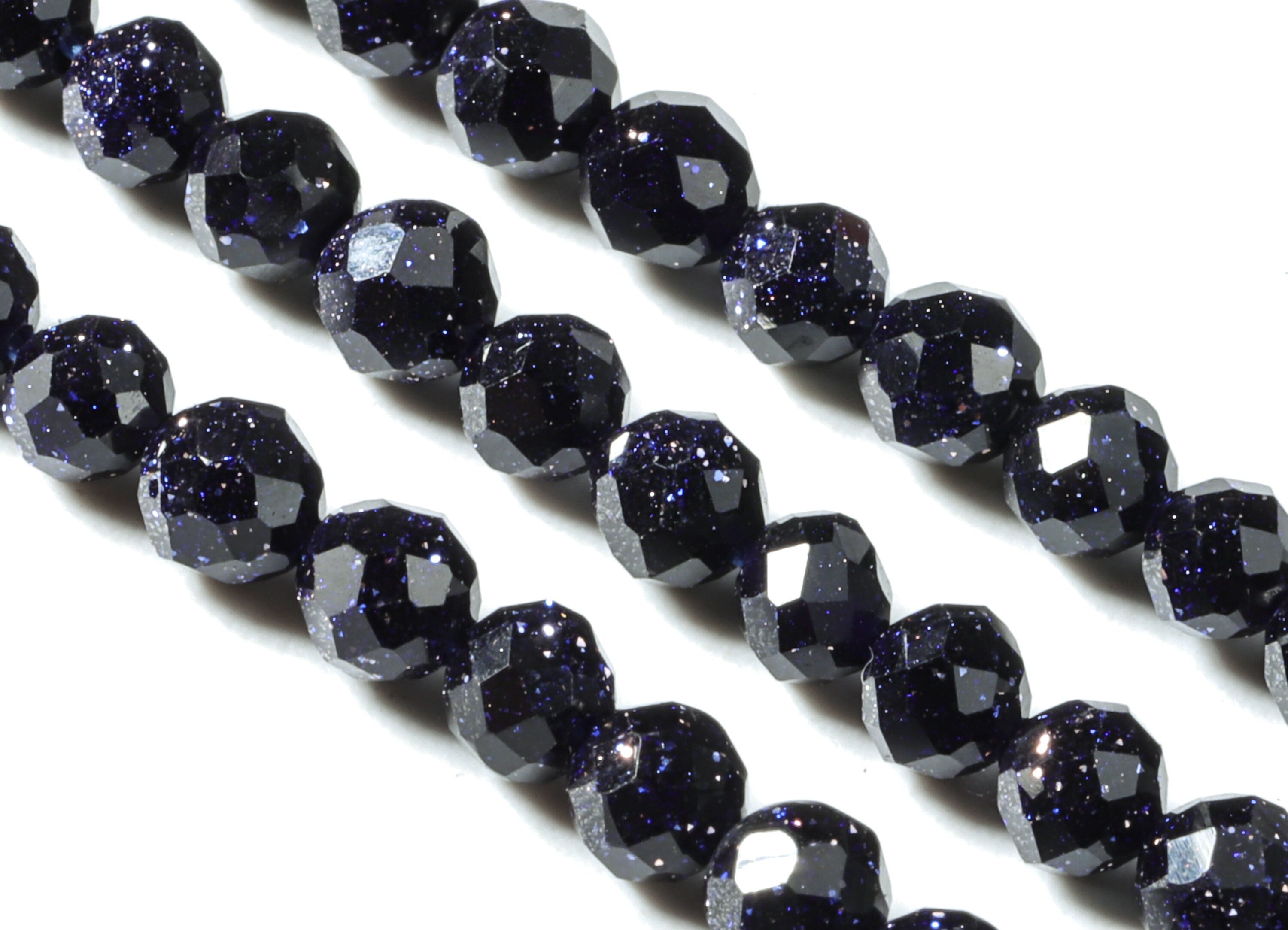 Blue Sand Round Beads 3mm - 15.5 inch - Faceted Round Gemstone Beads - Natural Stone Beads - 3x3mm - NS1220 - DOMEDBAZAAR