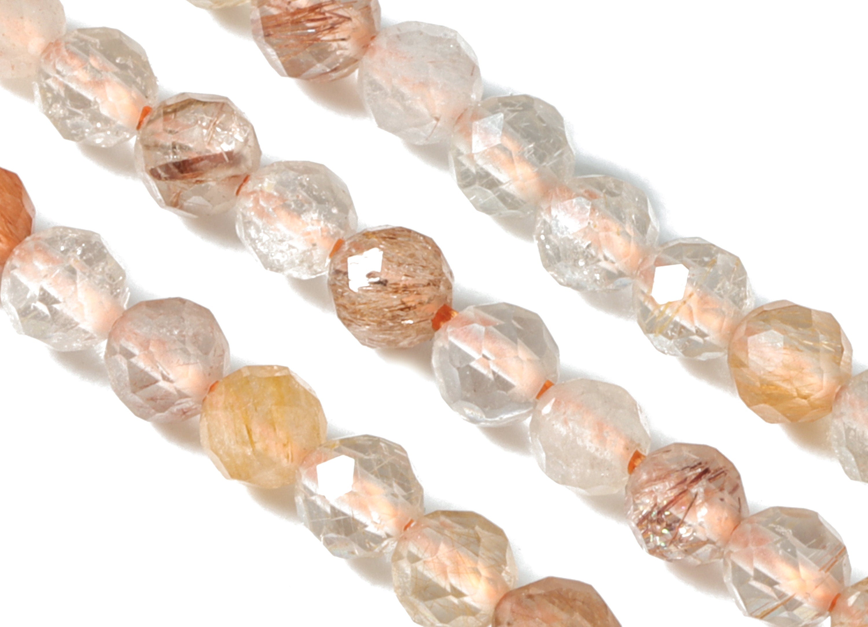 Color Development Round Beads 3mm - 15.5 inch - Faceted Round Gemstone Beads - Natural Stone Beads - 3x3mm - NS1230 - DOMEDBAZAAR