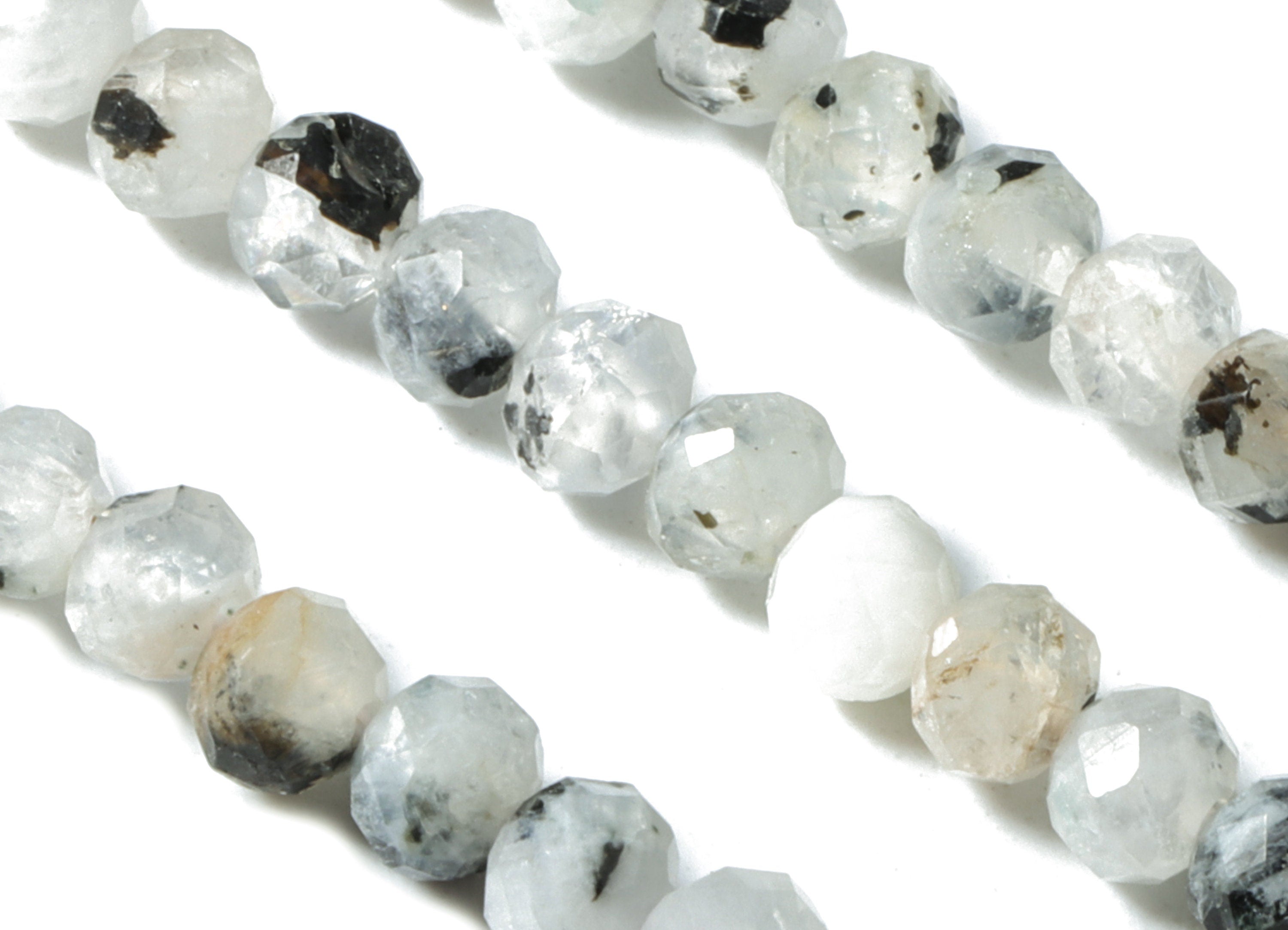 Moon Stone Round Beads 3mm - 15.5 inch - Faceted Round Gemstone Beads - Natural Stone Beads - 3mm - NS1245 - DOMEDBAZAAR