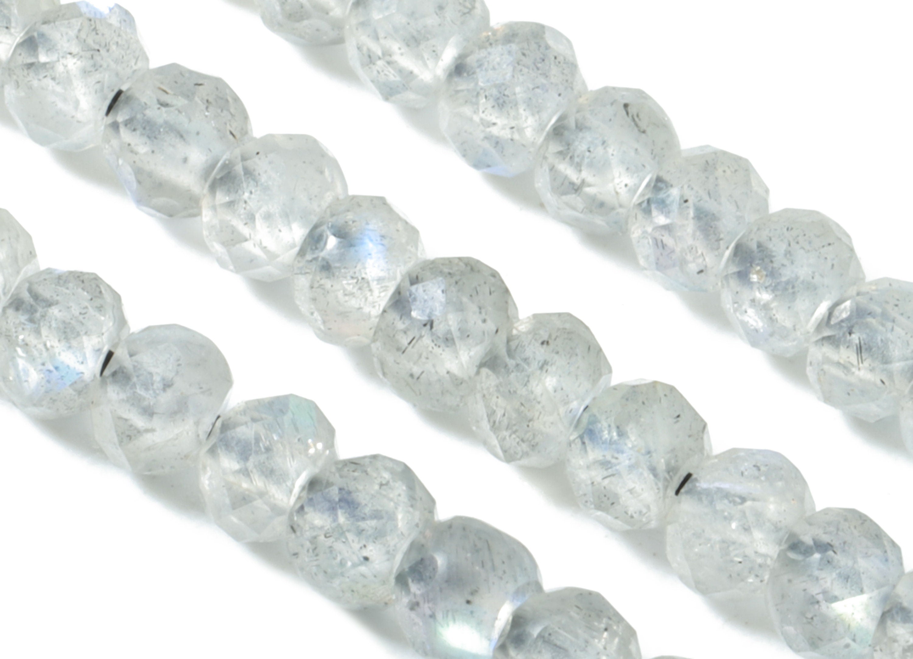 Labradorite Rondelle Beads 2-3mm - 15.5 inch - Faceted Rondelle Gemstone Beads - Natural Stone Beads - 2x3mm - NS1273 - DOMEDBAZAAR