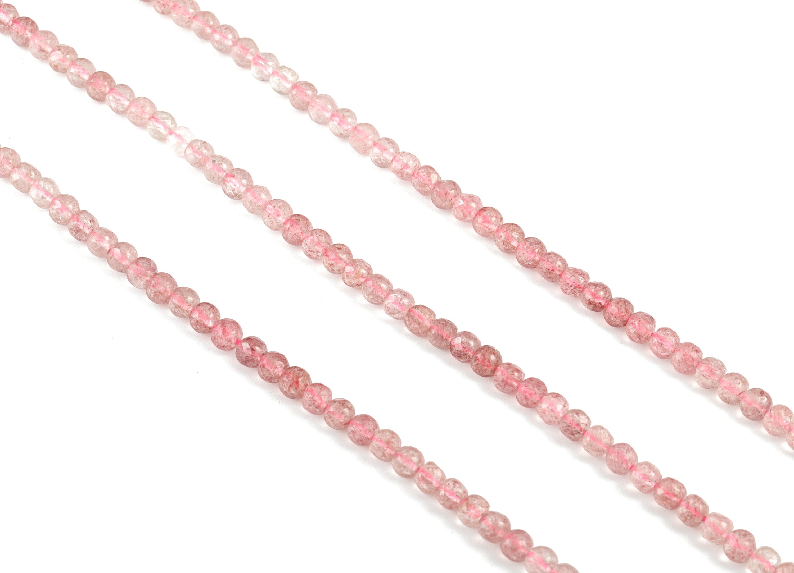 Strawberry Round Beads 4mm - 15.5 inch -  Round Gemstone Beads - Natural Stone Beads  - 4x4mm - NS1067 - DOMEDBAZAAR