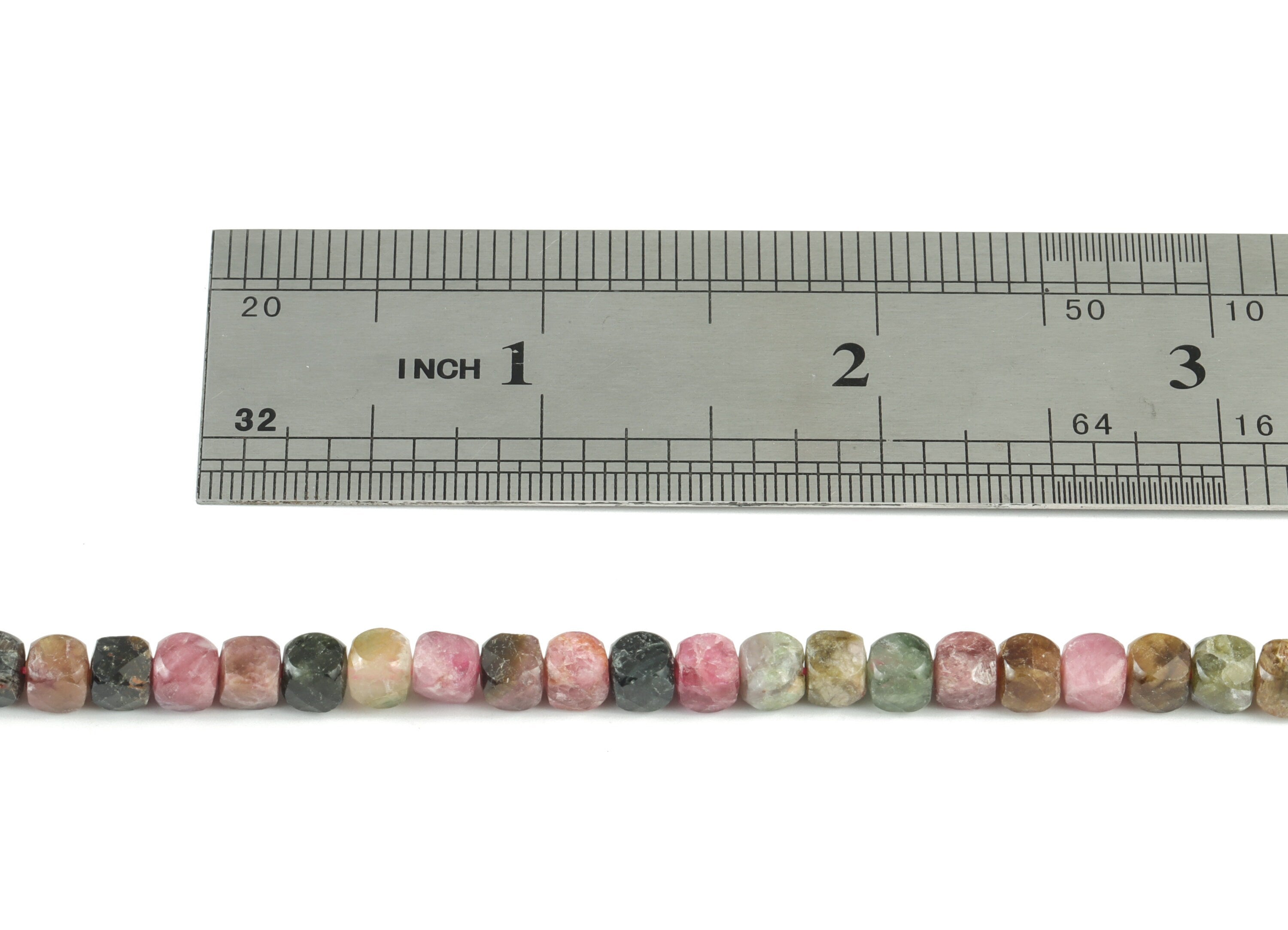 Tourmaline Cube Beads 4mm - 15.5 inch - Faceted Cube Gemstone Beads - Natural Stone Beads - 4x4mm - NS1072 - DOMEDBAZAAR