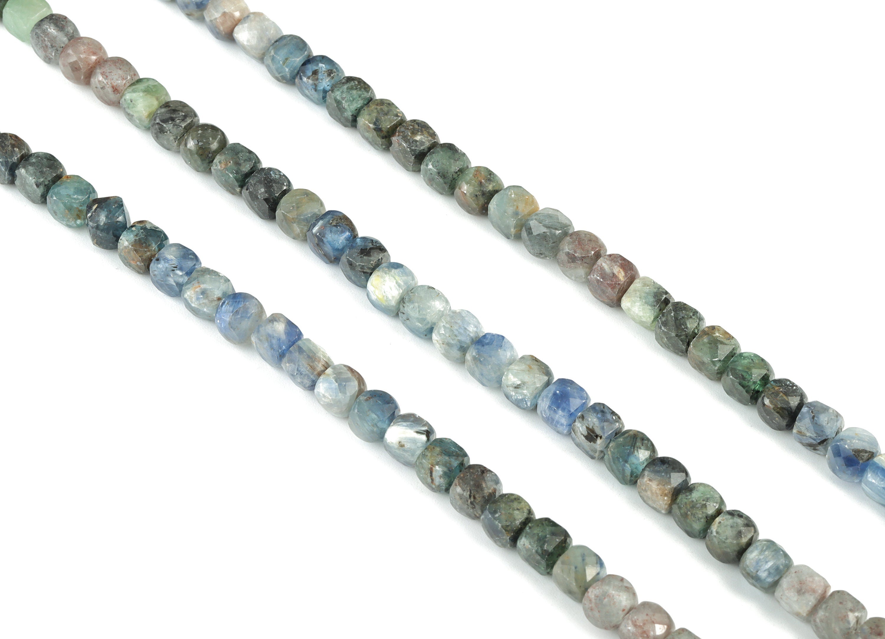 Kyanite Cube Beads 5mm - 15.5 inch - Faceted Cube Gemstone Beads - Natural Stone Beads  - 5X5mm - NS1076 - DOMEDBAZAAR