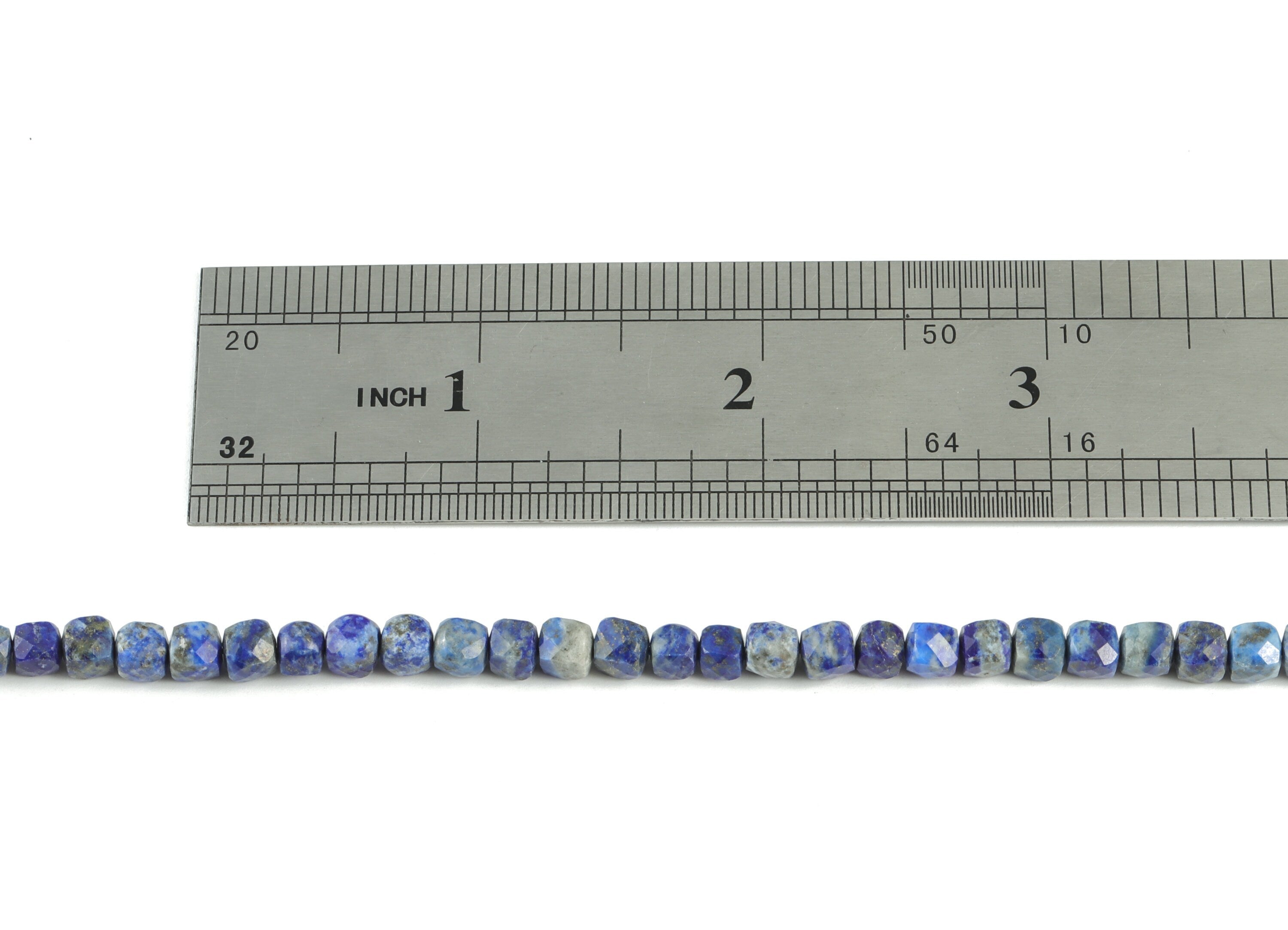Lapis Cube Beads 4mm - 15.5 inch - Faceted Cube Gemstone Beads - Natural Stone Beads - 4x4mm - NS1079 - DOMEDBAZAAR