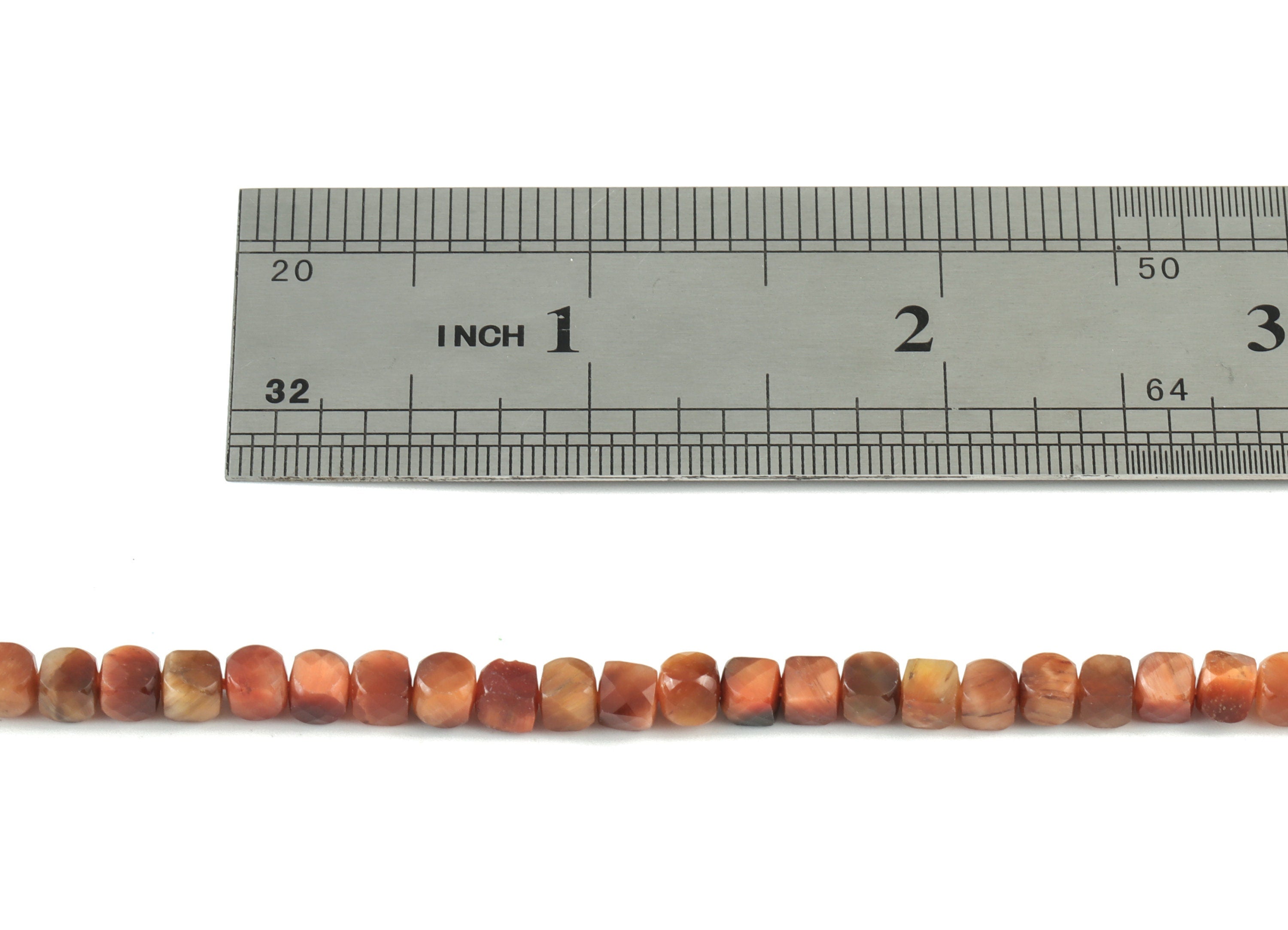 Red Tiger Cube Beads 4mm - 15.5 inch - Faceted Cube Gemstone Beads - Natural Stone Beads - 4x4mm - NS1089 - DOMEDBAZAAR