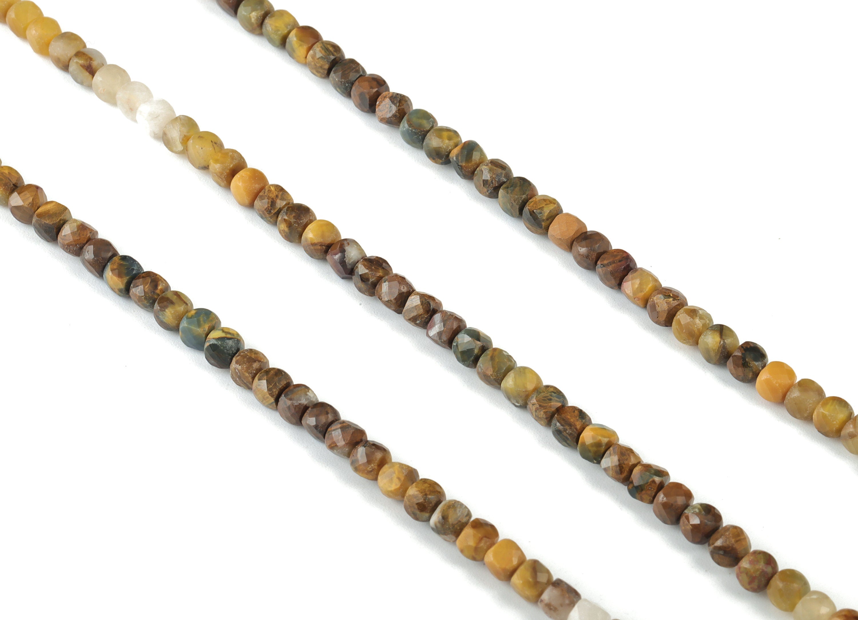 Petter Cube Beads 4mm - 15.5 inch - Faceted Cube Gemstone Beads - Natural Petter Stone Beads - 4x4mm - NS1100 - DOMEDBAZAAR