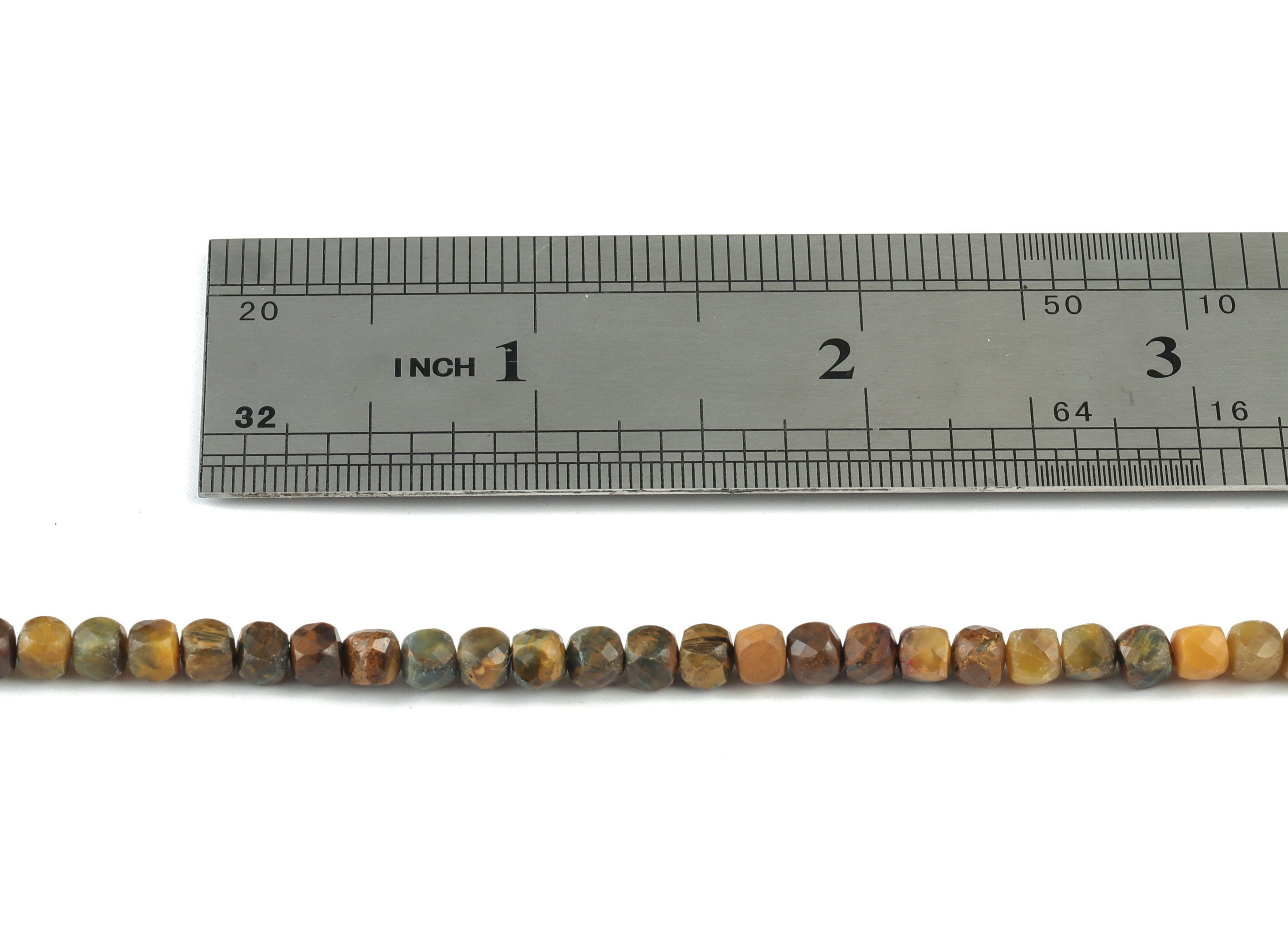 Petter Cube Beads 4mm - 15.5 inch - Faceted Cube Gemstone Beads - Natural Petter Stone Beads - 4x4mm - NS1100 - DOMEDBAZAAR