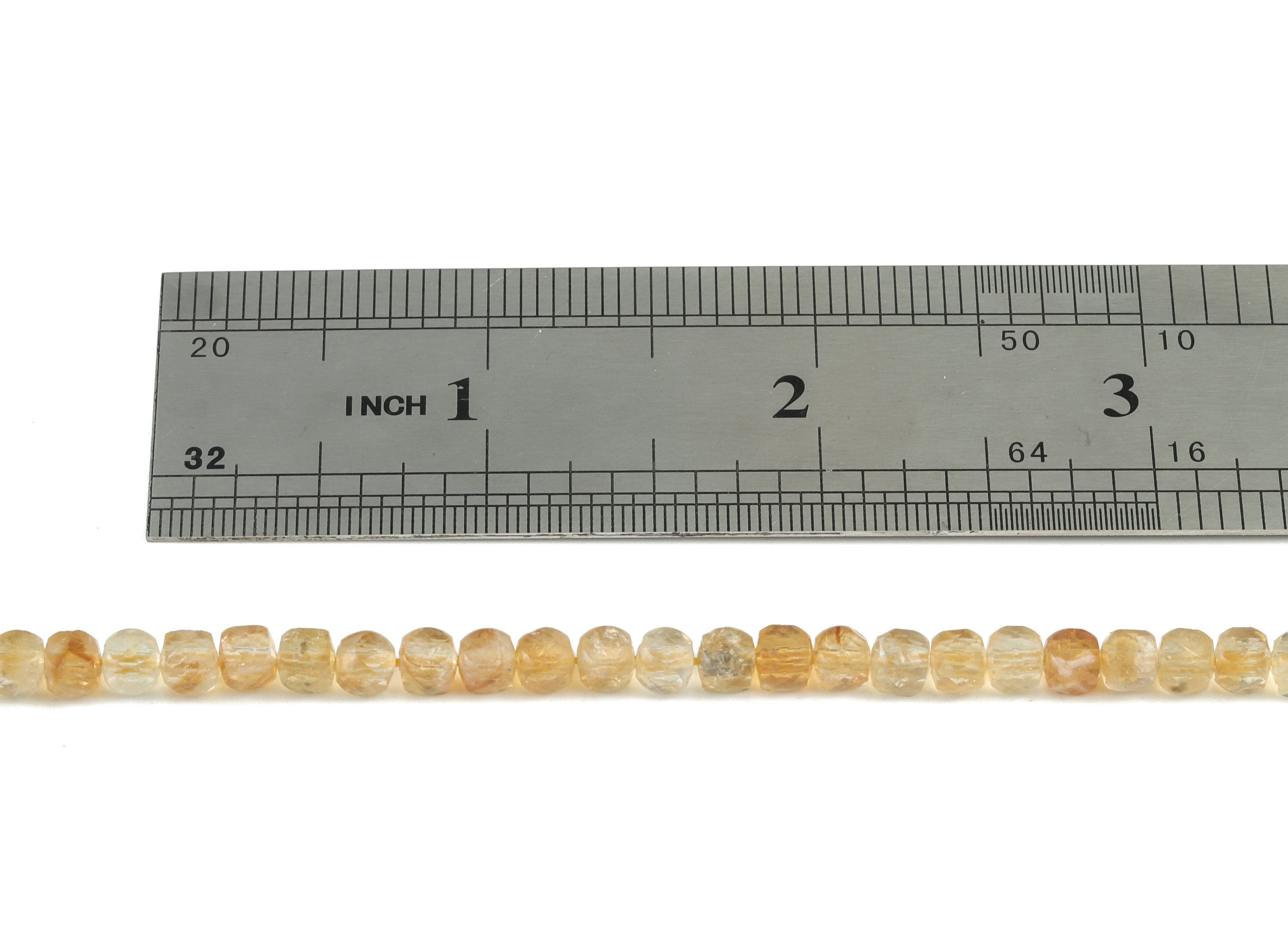 Citrine Cube Beads 4mm - 15.5 inch - Faceted Cube Gemstone Beads - Natural Stone Beads - 4x4mm - NS1107 - DOMEDBAZAAR
