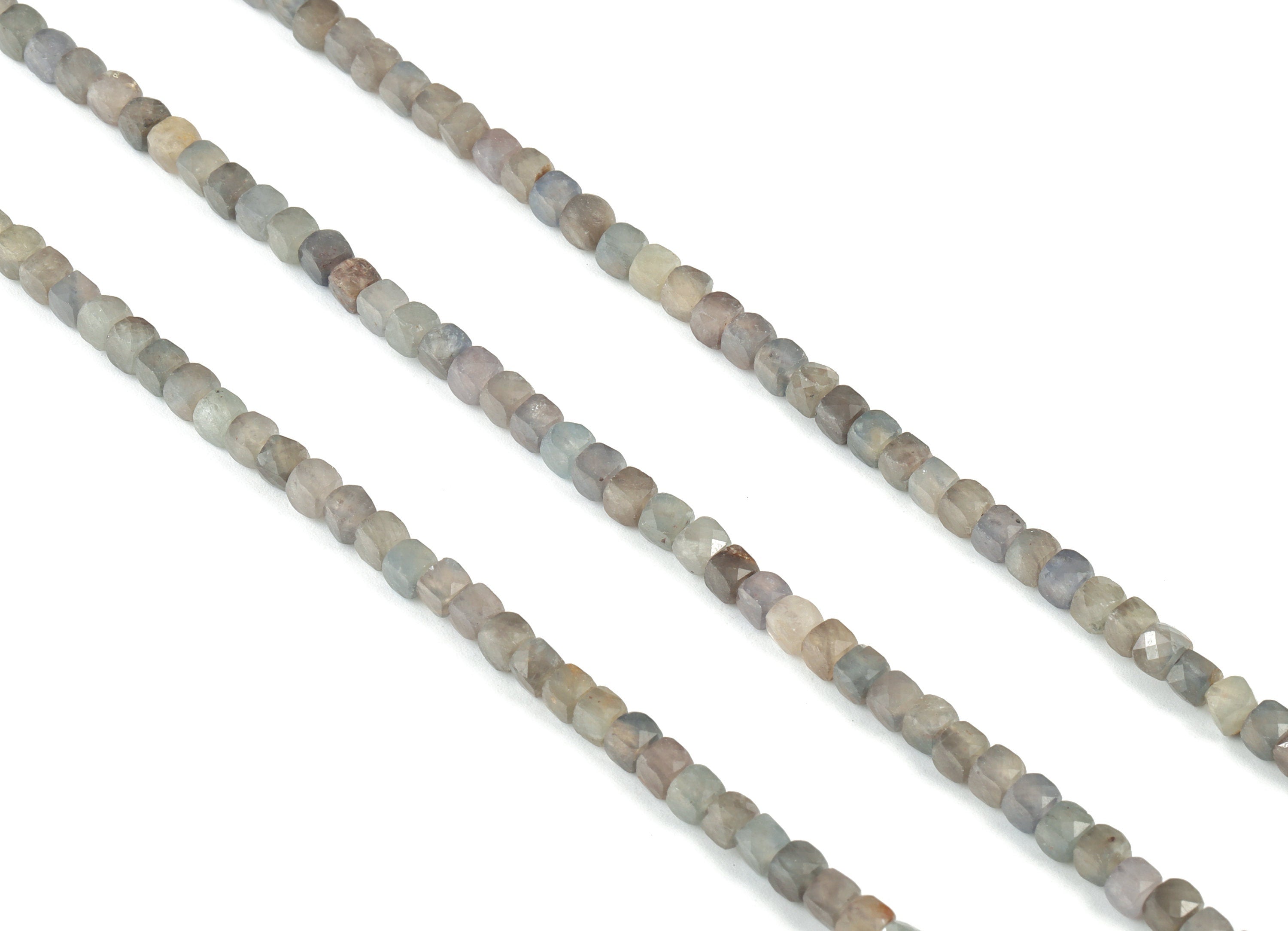 Grey Moonstone Cube Beads 4mm - 15.5 inch - Faceted Cube Gemstone Beads - Natural Stone Beads - 4x4mm - NS1120 - DOMEDBAZAAR