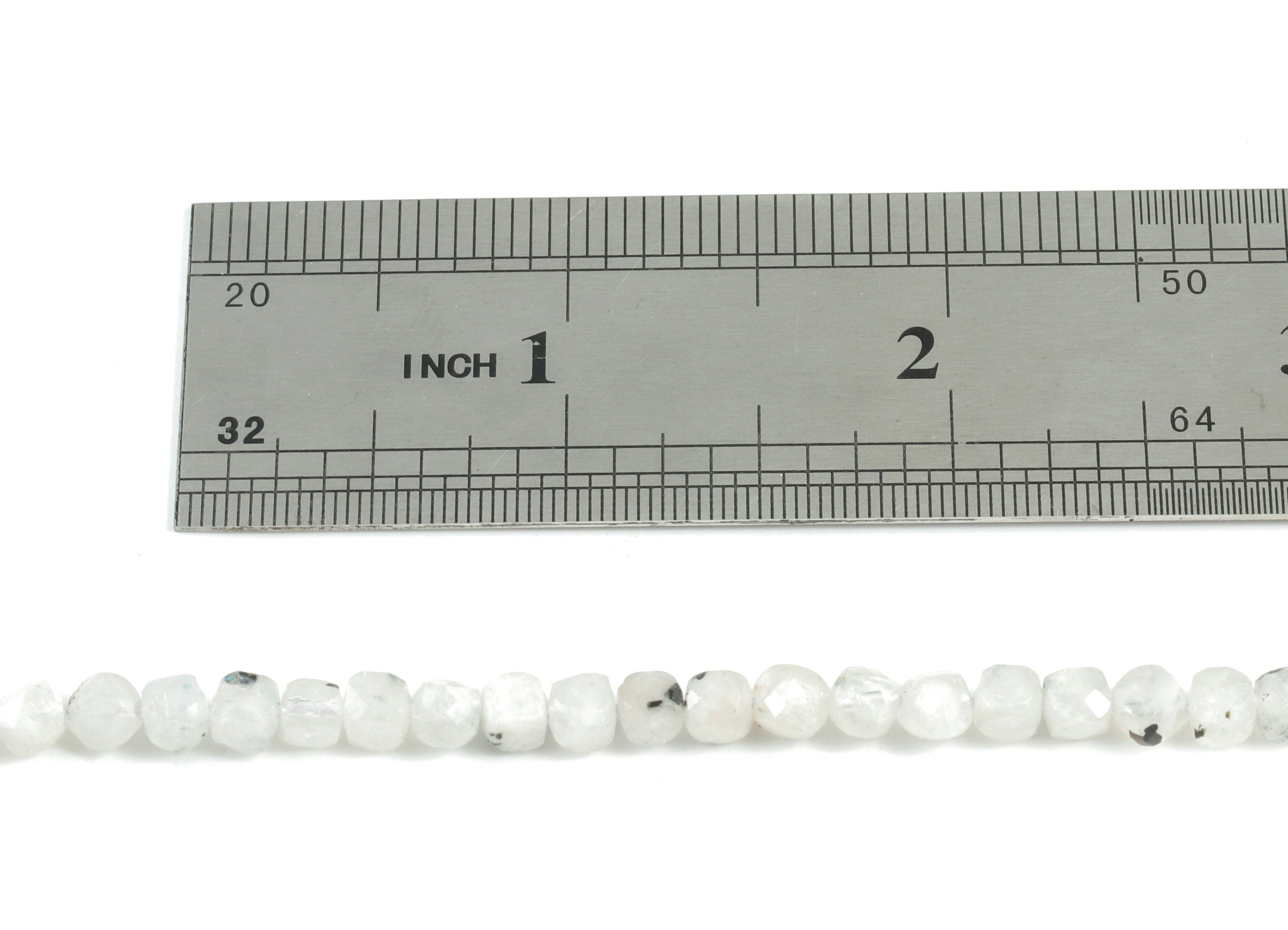 Moon Stone Cube Beads 4mm - 15.5 inch - Faceted Cube Gemstone Beads - Natural Stone Beads - 4x4mm - NS1133 - DOMEDBAZAAR