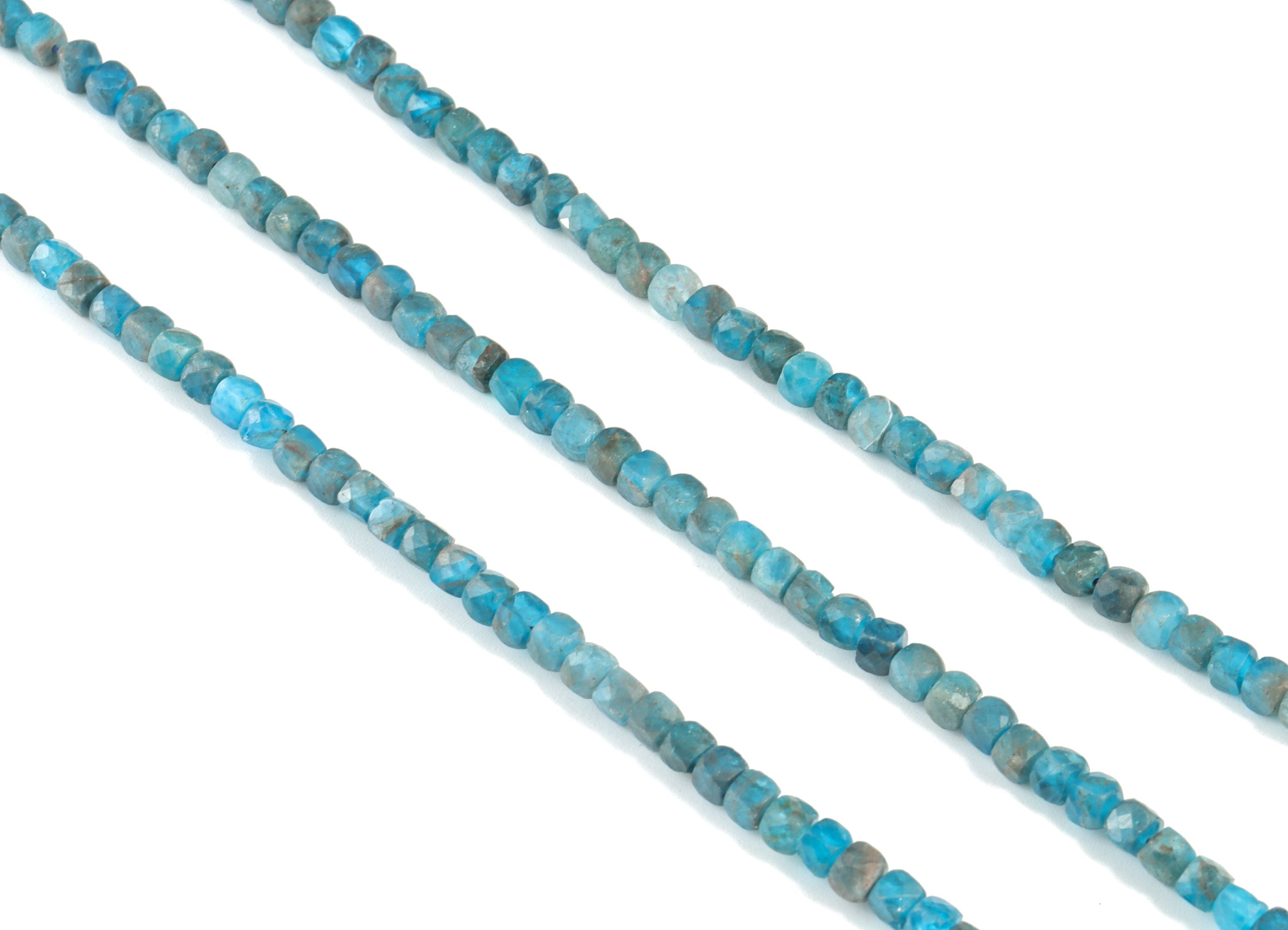 Apatite Cube Beads 4mm - 15.5 inch - Faceted Cube Gemstone Beads - Natural Stone Beads - 4x4mm - NS1135 - DOMEDBAZAAR