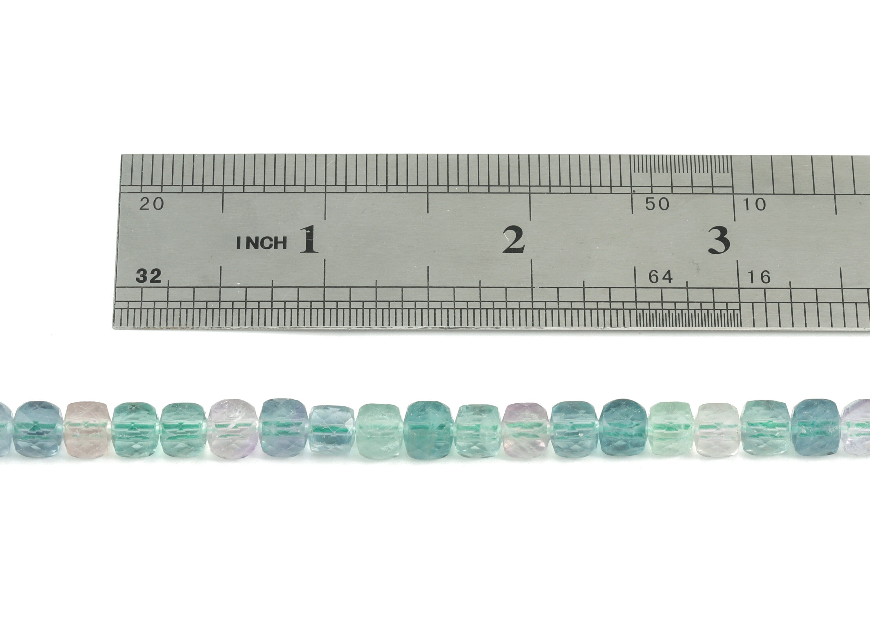 Flourite Cube Beads 6mm - 15.5 inch - Faceted Cube Gemstone Beads - Natural Stone Beads - 6x6mm - NS1144 - DOMEDBAZAAR
