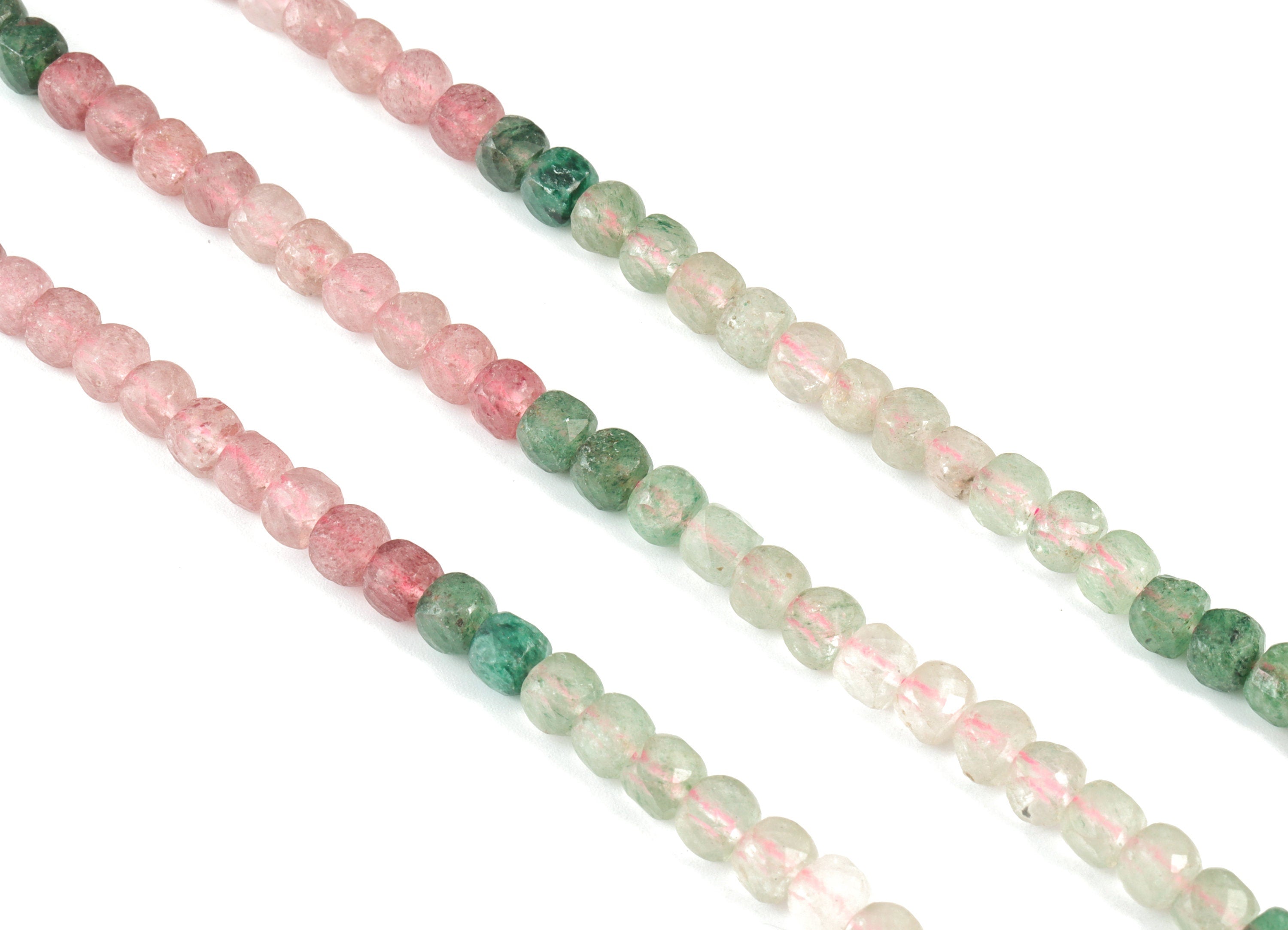 Strawberry Cube Beads 5mm - 15.5 inch - Faceted Cube Gemstone Beads - Natural Stone Beads - 5x5mm - NS1145 - DOMEDBAZAAR