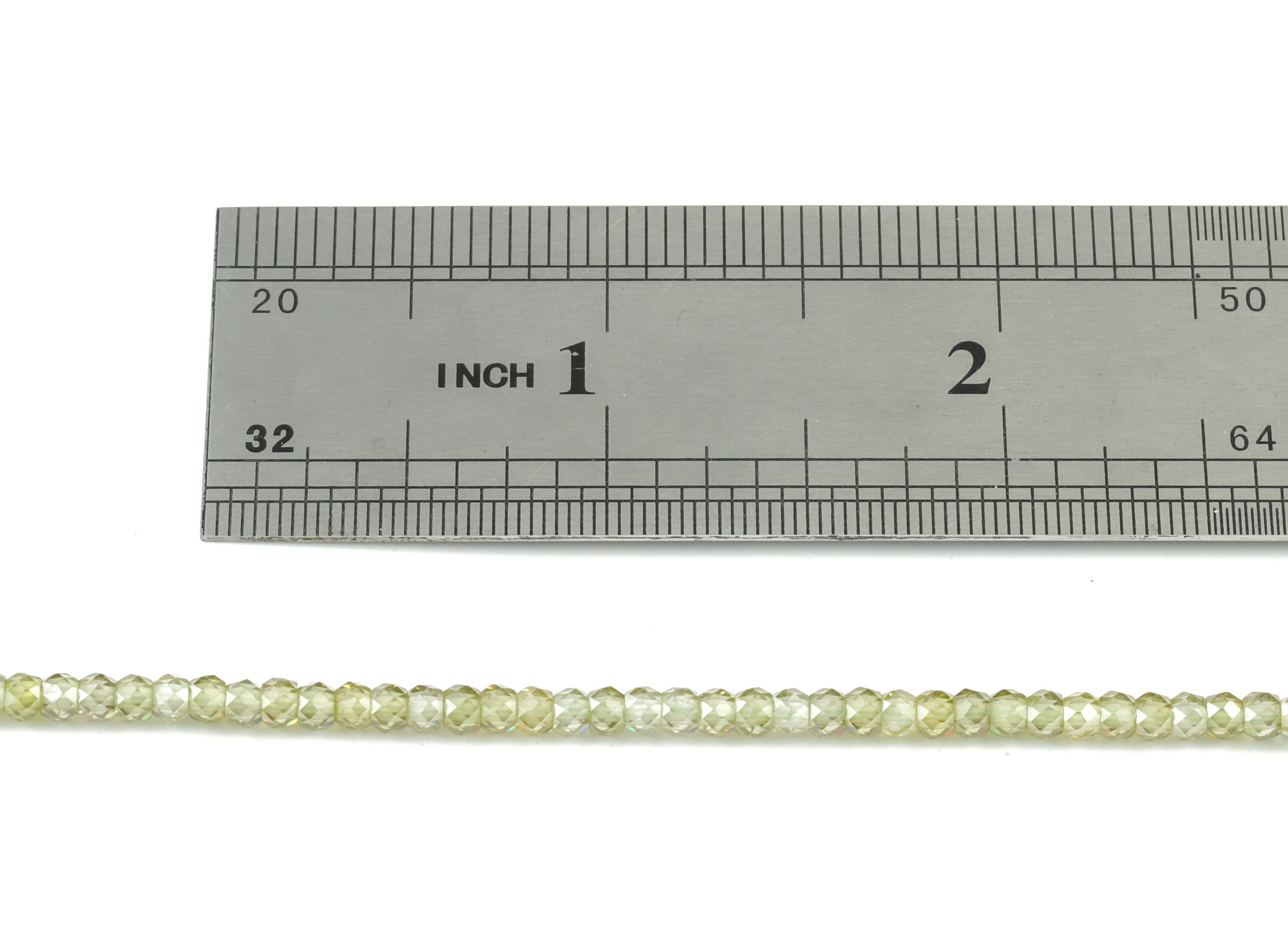 Green Zircon Rondelle Beads 3mm - 15.5 Inch - Green Faceted Zircon Round Beads - Gemstone Beads - NS1147D - DOMEDBAZAAR